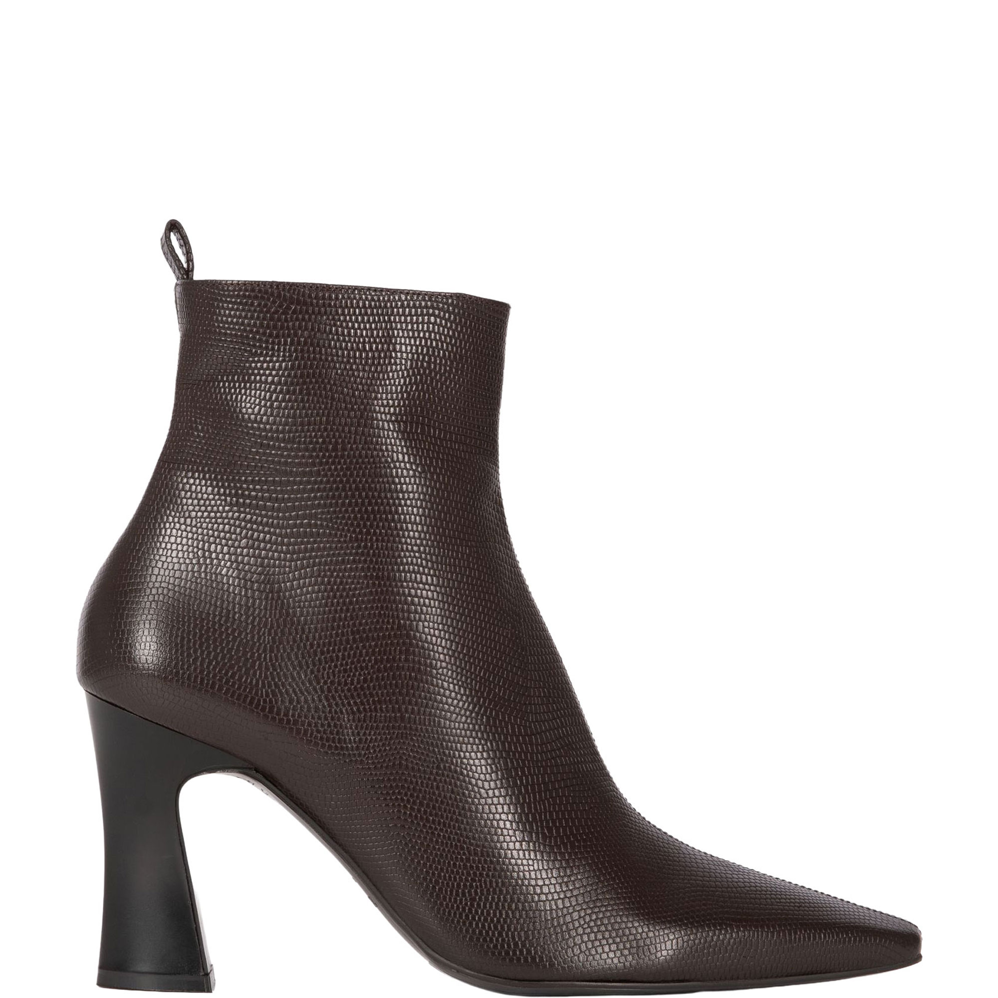 Lizard-Effect Leather Boots