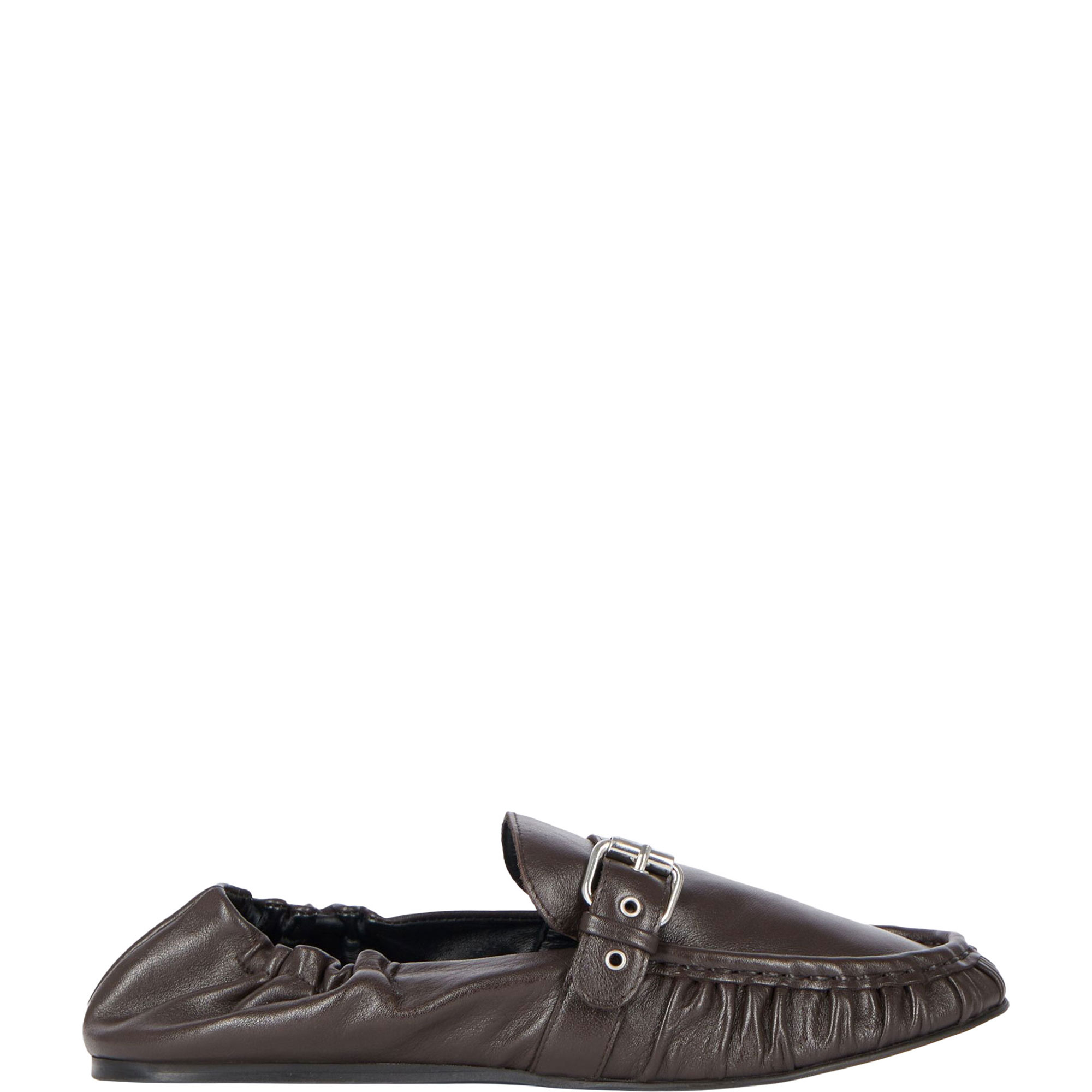 Buckle Strap Leather Loafers