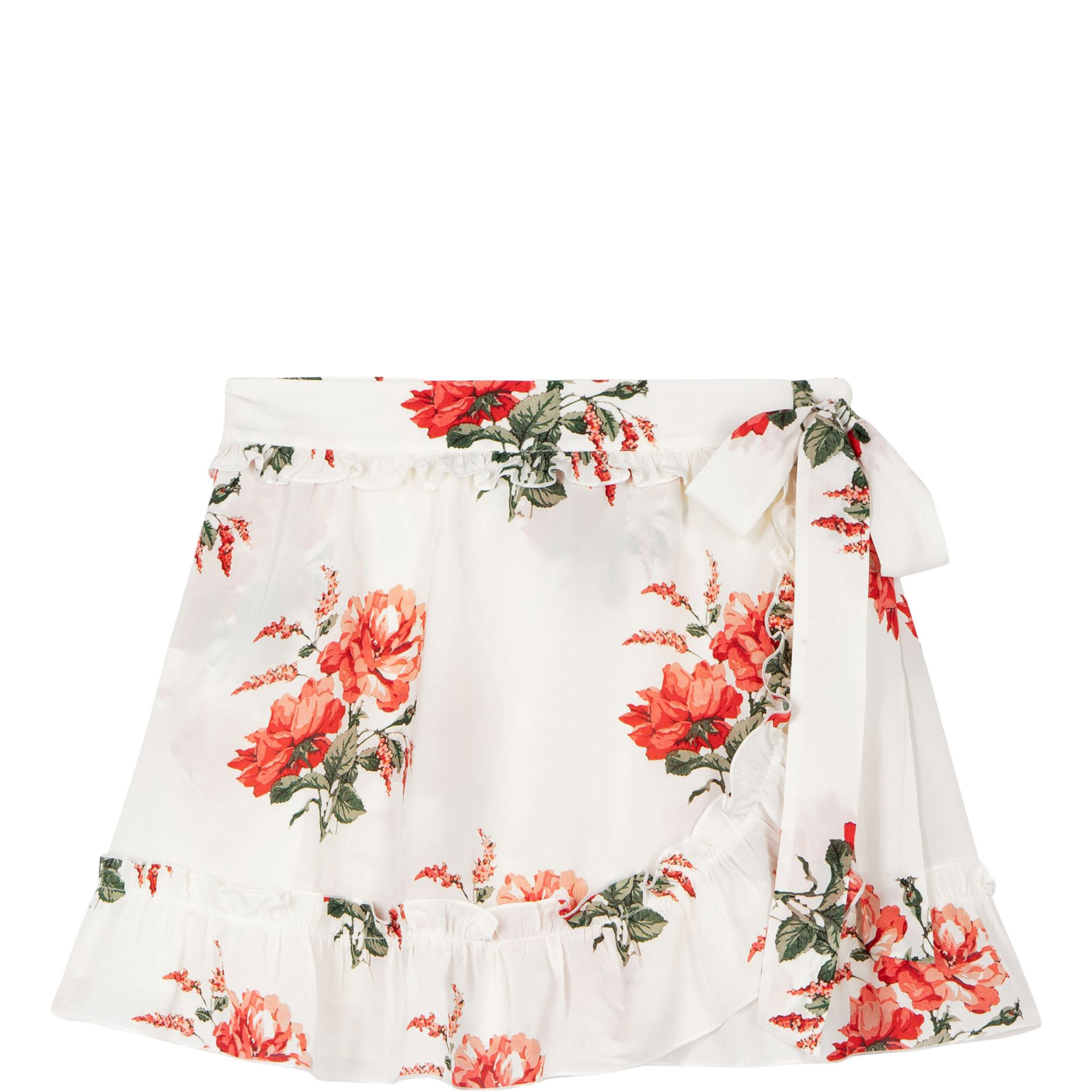Floral Ruffled Mini Skirt