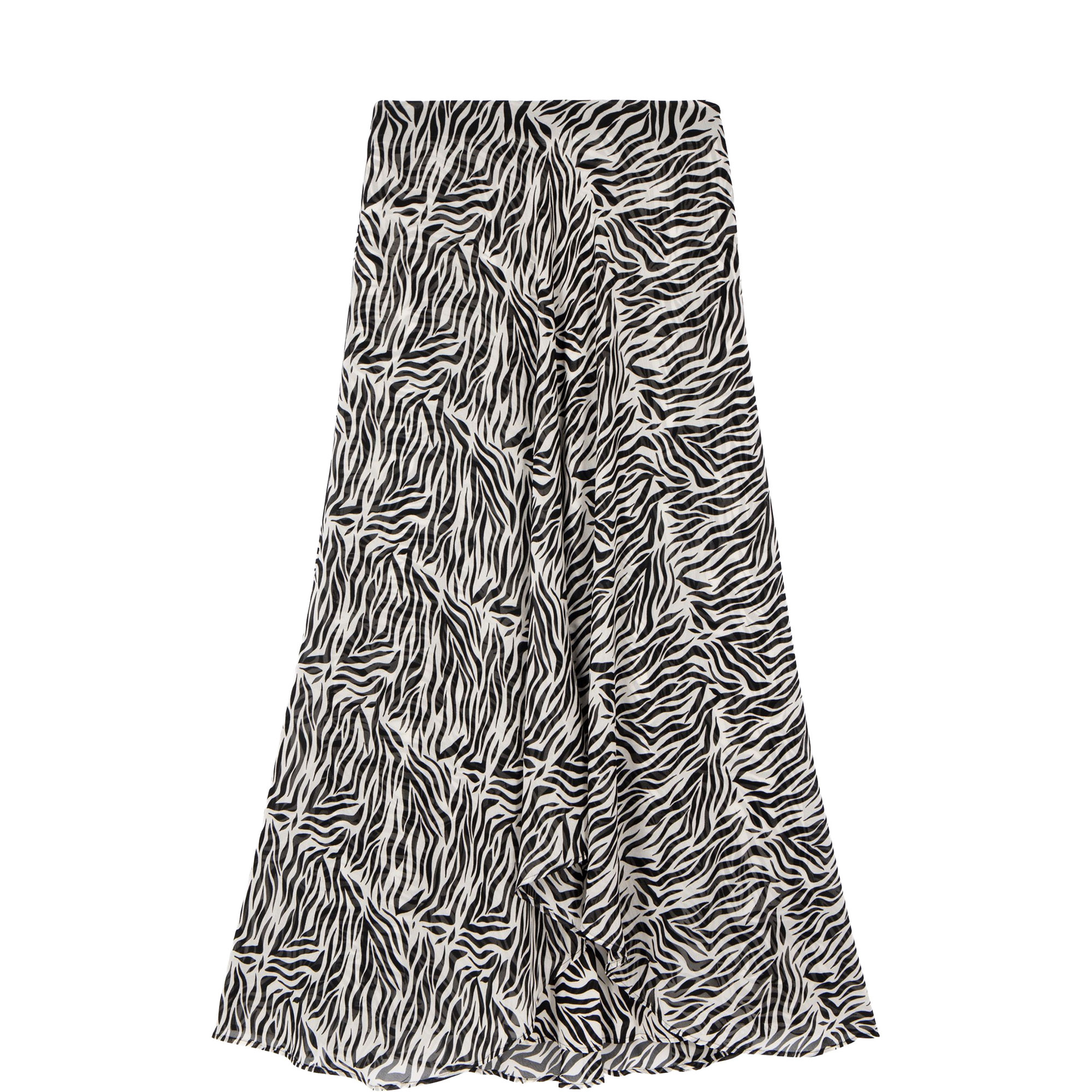 Zebra Print Asymmetrical Skirt