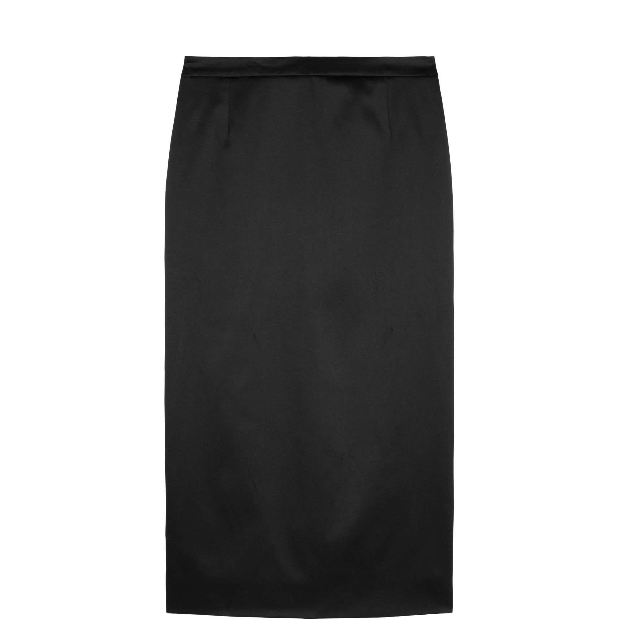 Satin Slit Pencil Skirt