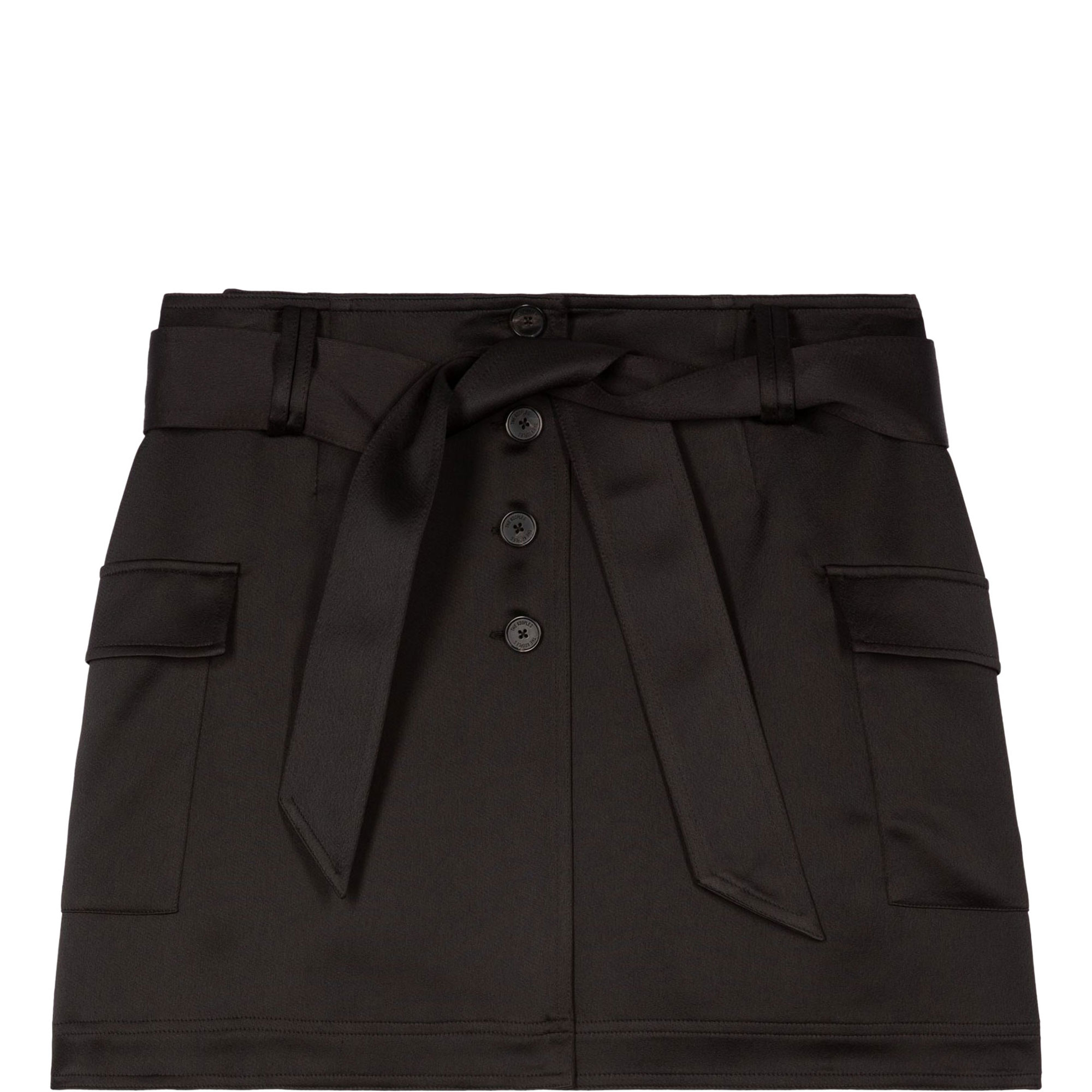 Utility Pocket Satin Mini Skirt