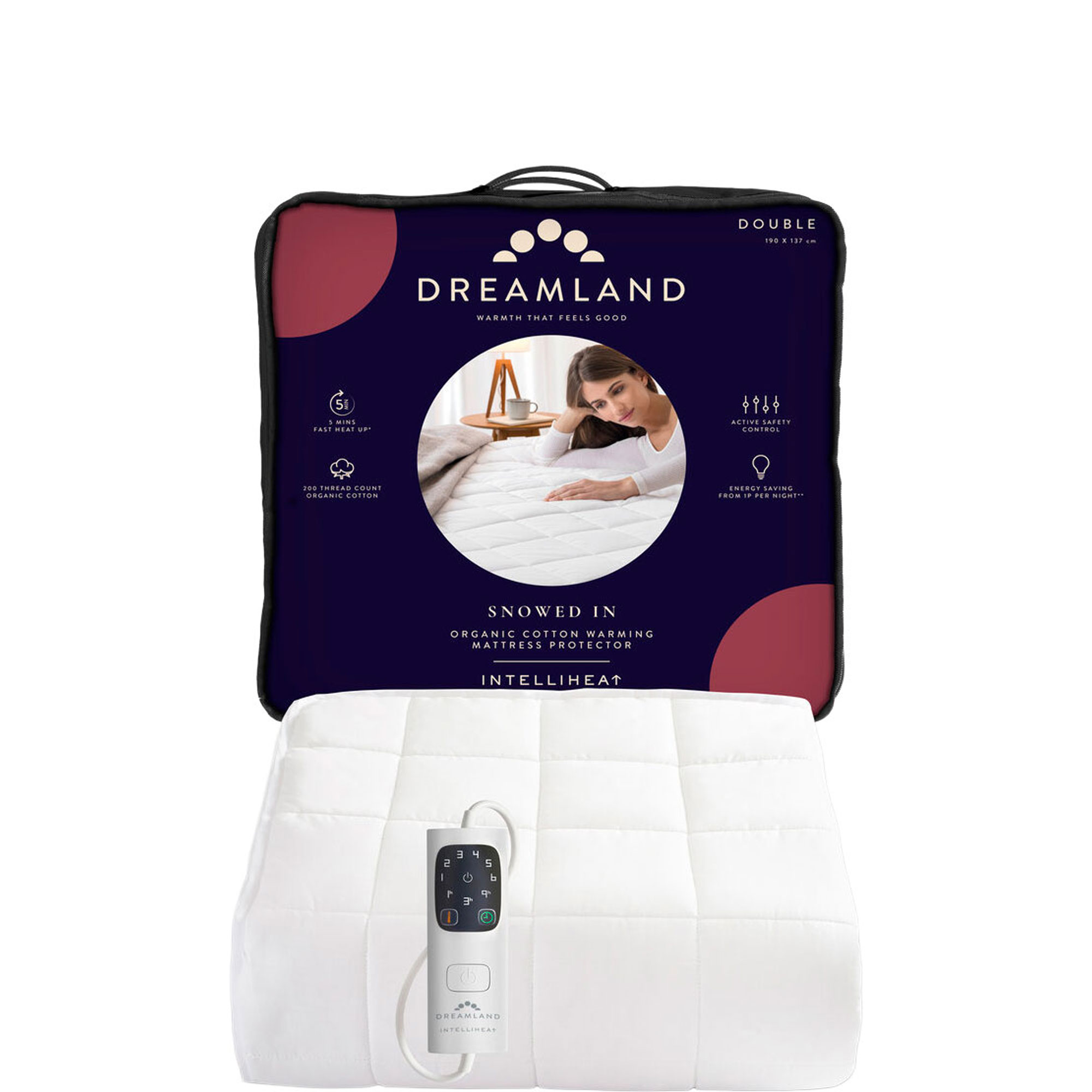 Double Electric Heated Mattress Protector Organic Cotton