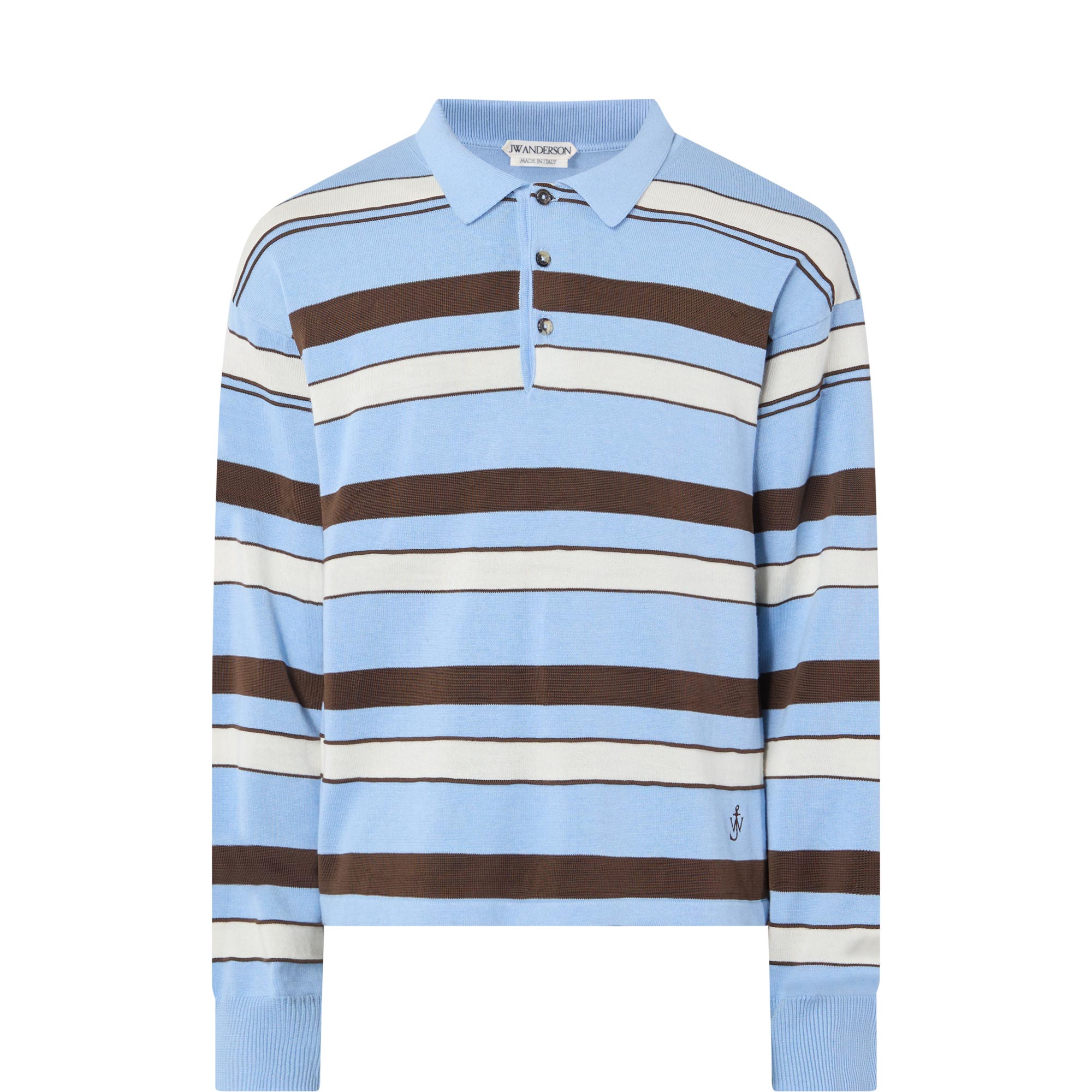 Striped Logo Knitted Polo Sweater