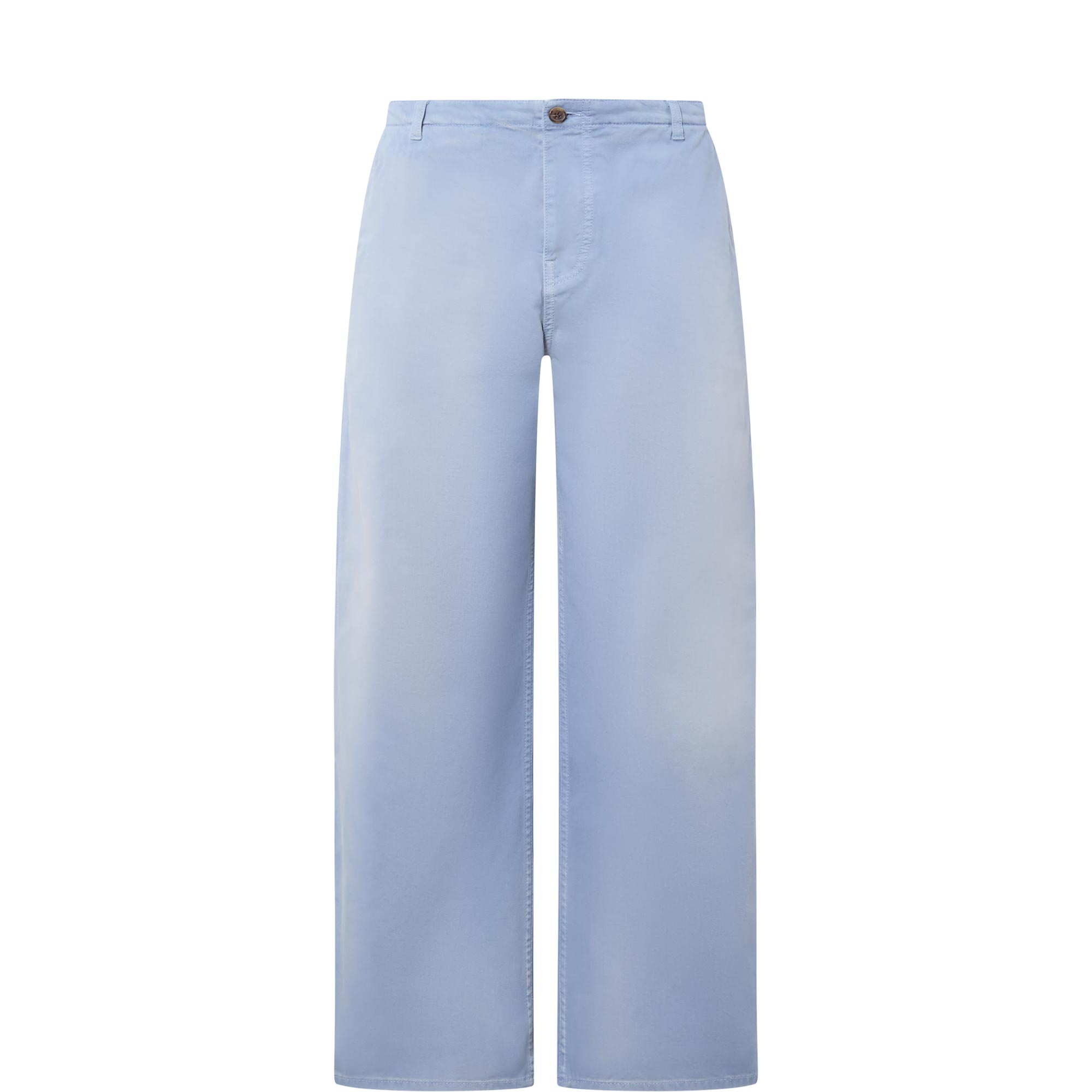 Gabardine Mid-Rise Wide Leg Jeans