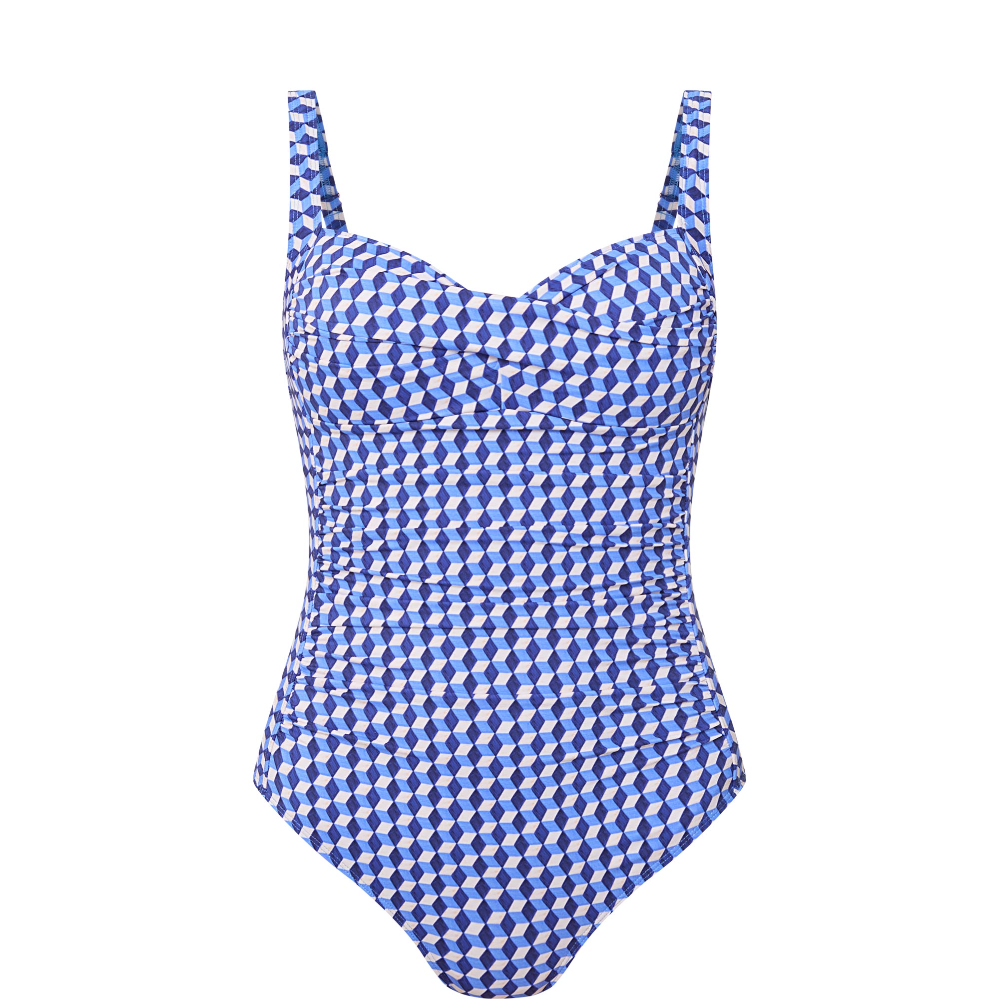 Abstract Print Twist Front Swimsuit