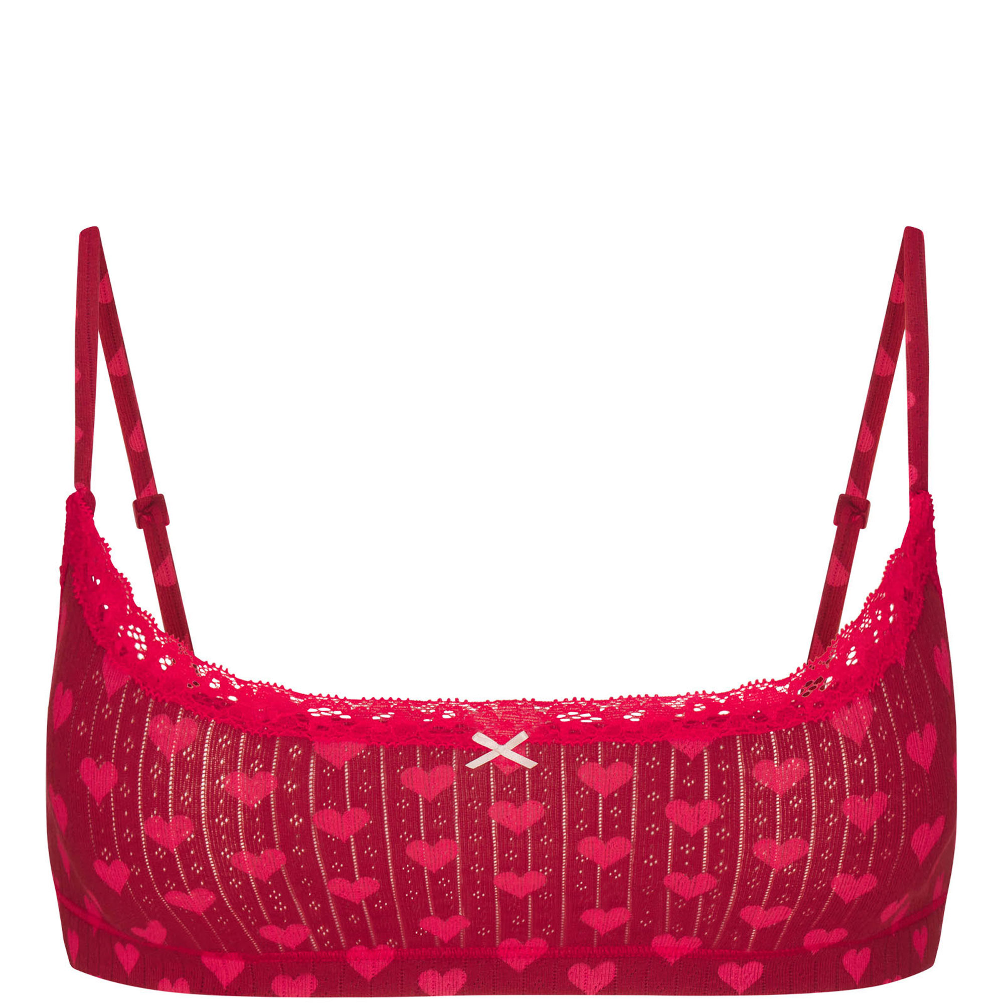 Pointelle Scoop Bralette Brick Heart Halfdrop