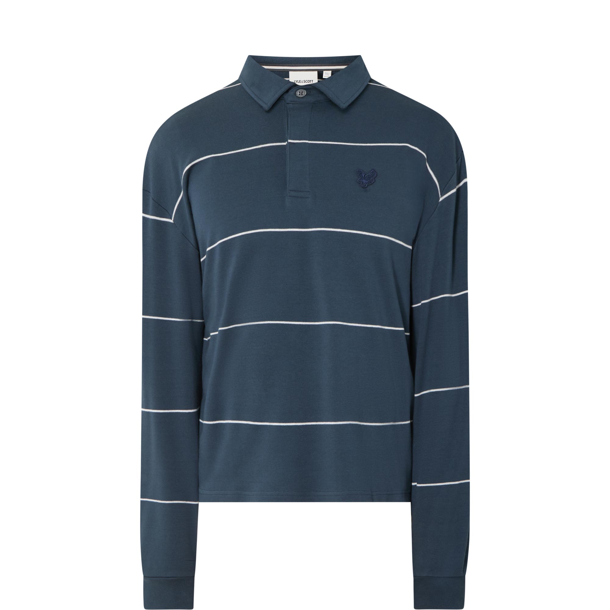 Tonal Logo Striped Rugby Sweatshirt