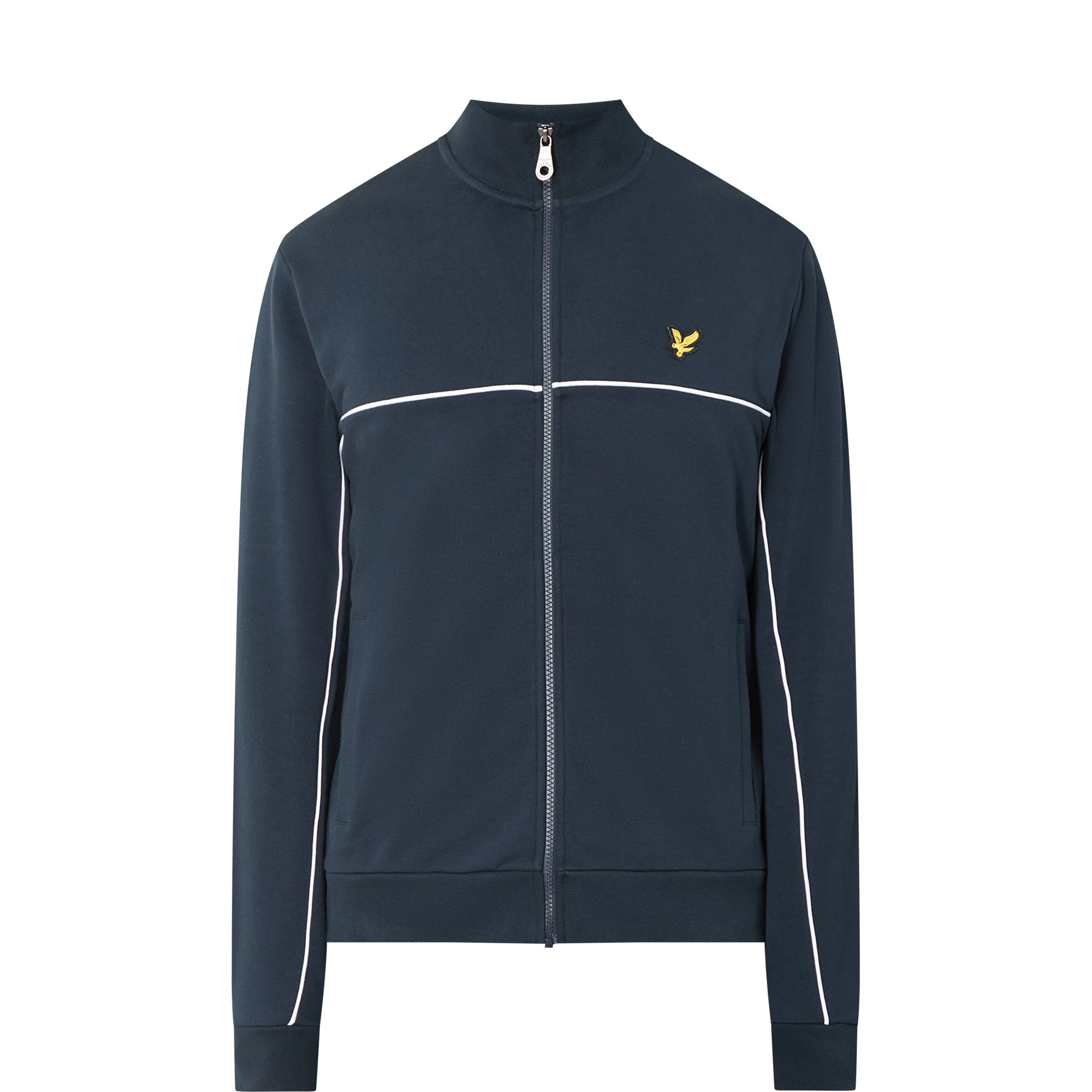 Contrast Pipe Logo Zip Sweatshirt