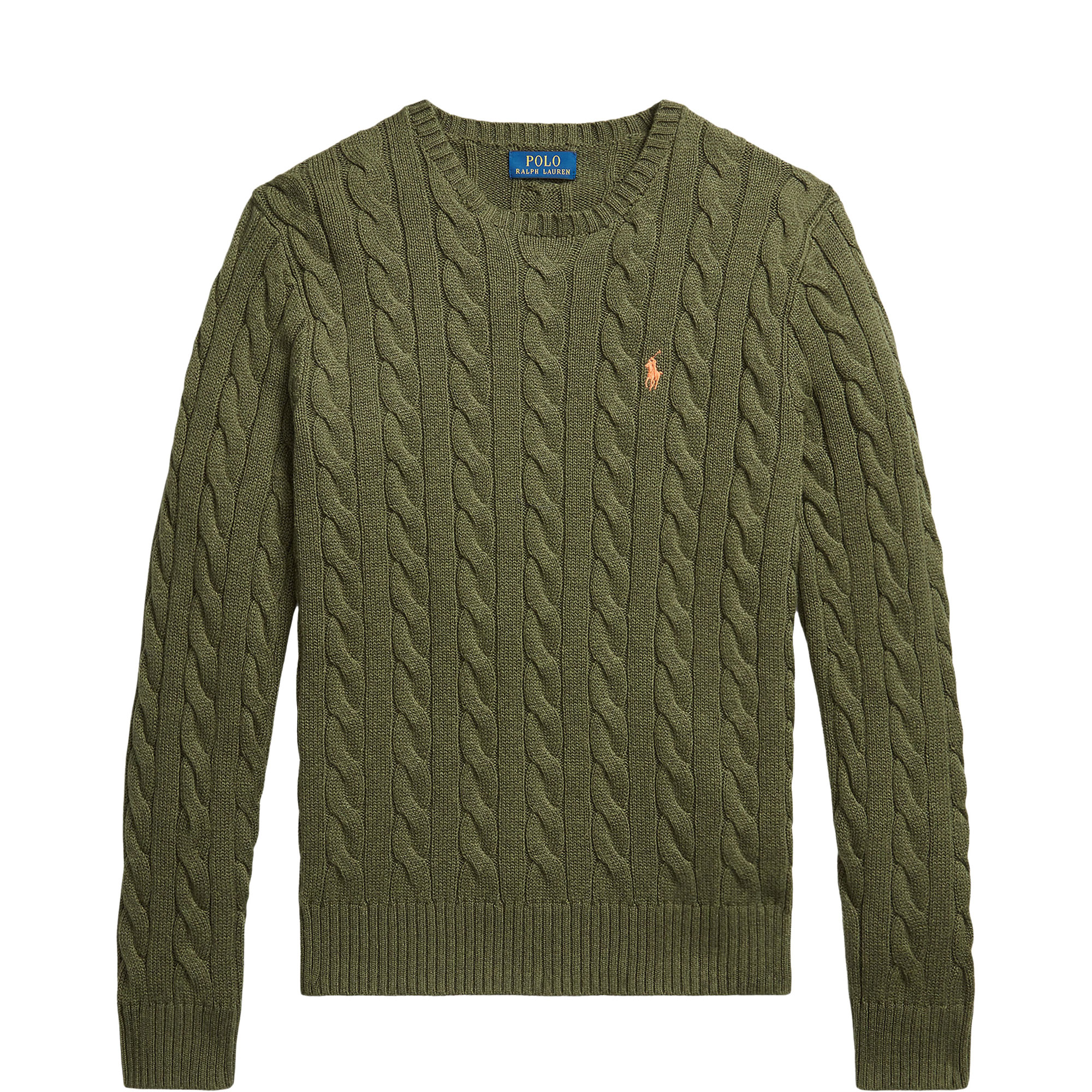 Polo Player Cable Knit Sweater