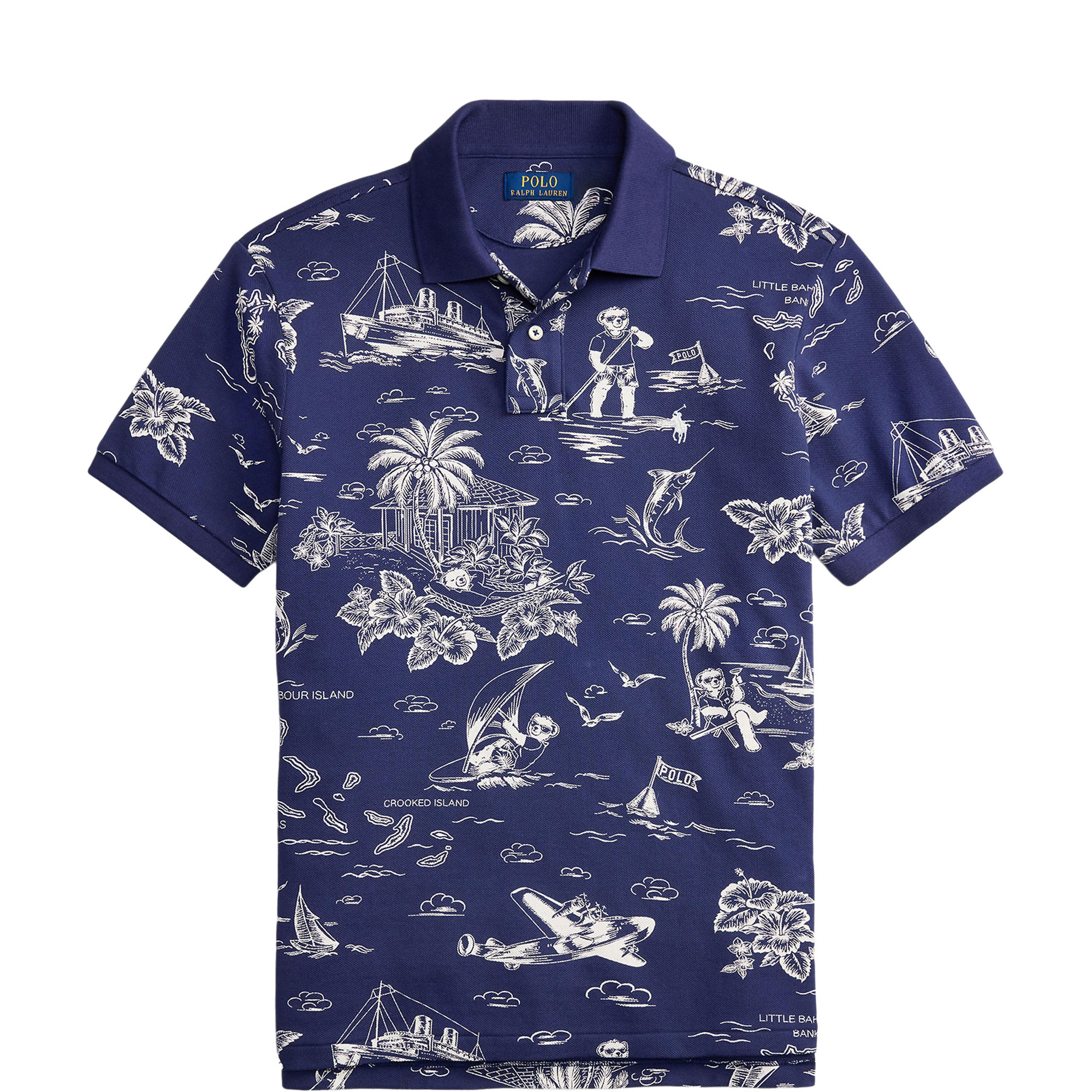 Polo Bear Logo Slim Fit Mesh Polo Shirt