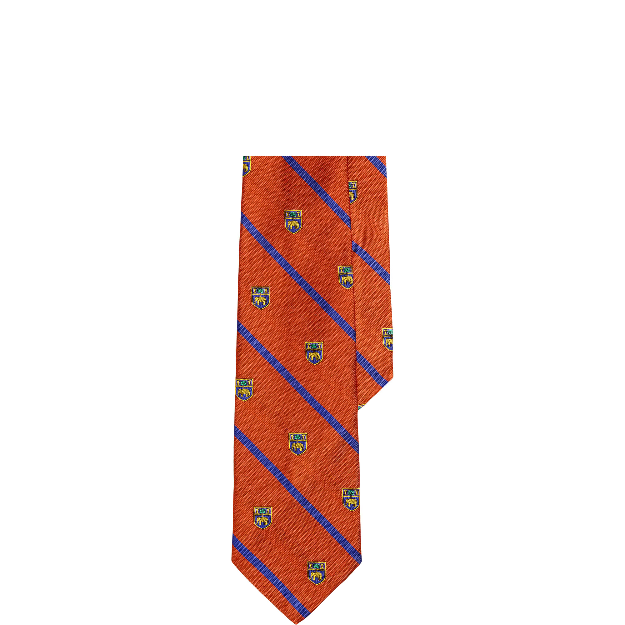 Crest Logo Striped Silk Club Tie