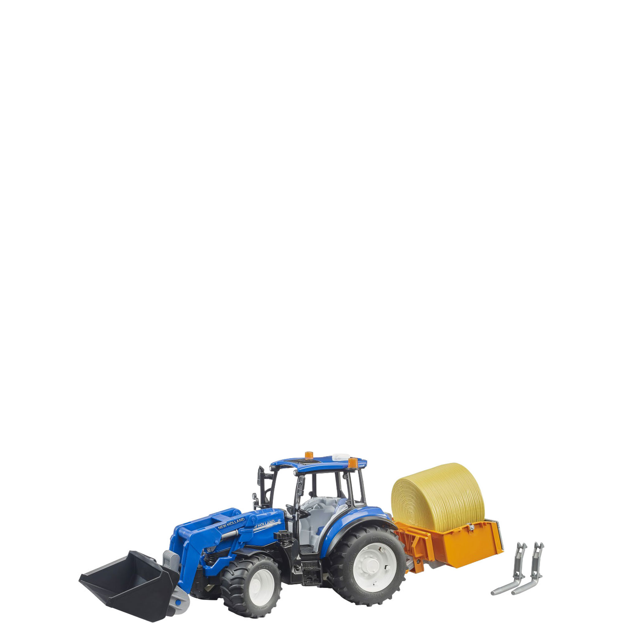 New Holland T5.120 Tractor with Frontloader, Transport Box & Forks