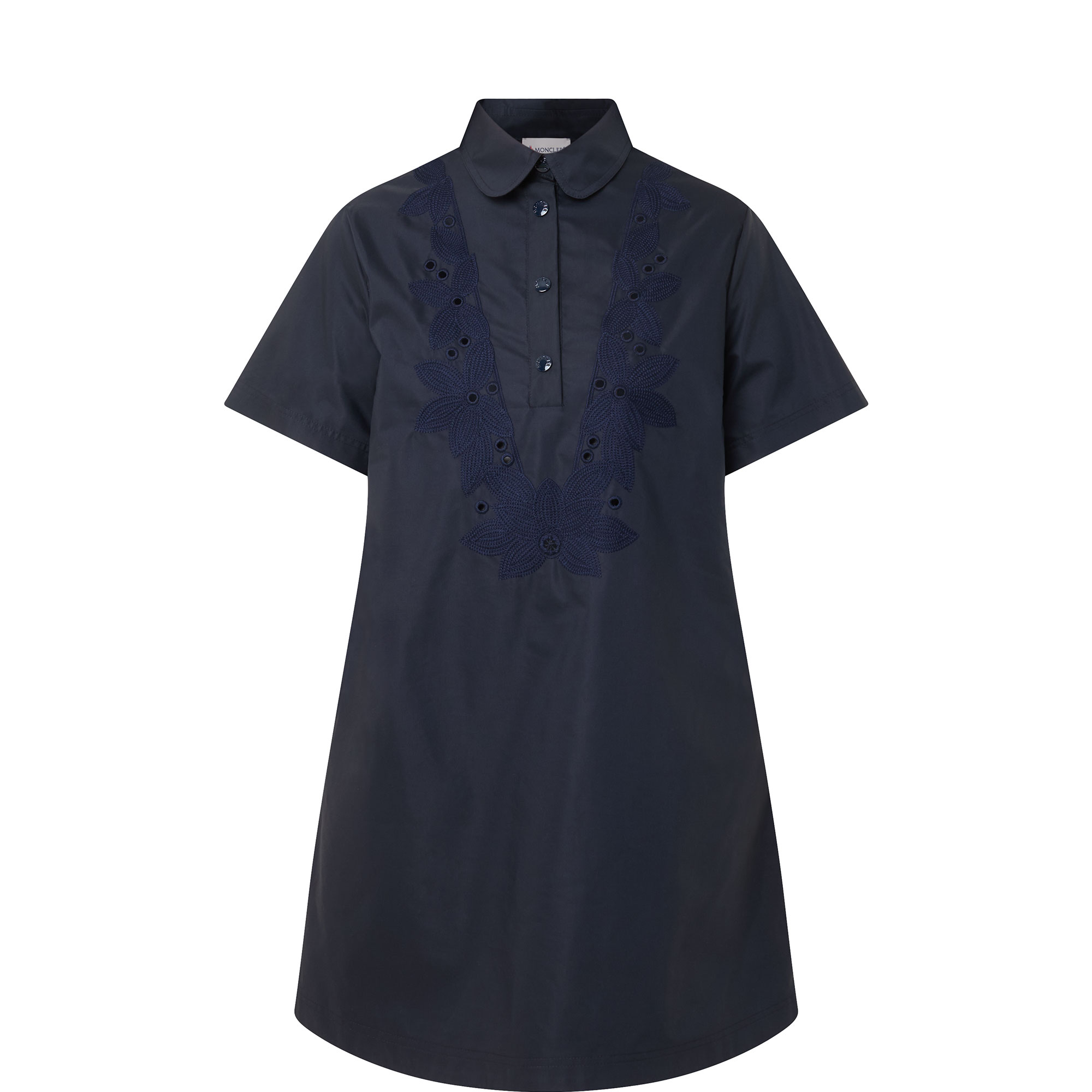 Embroidered Mini Shirt Dress