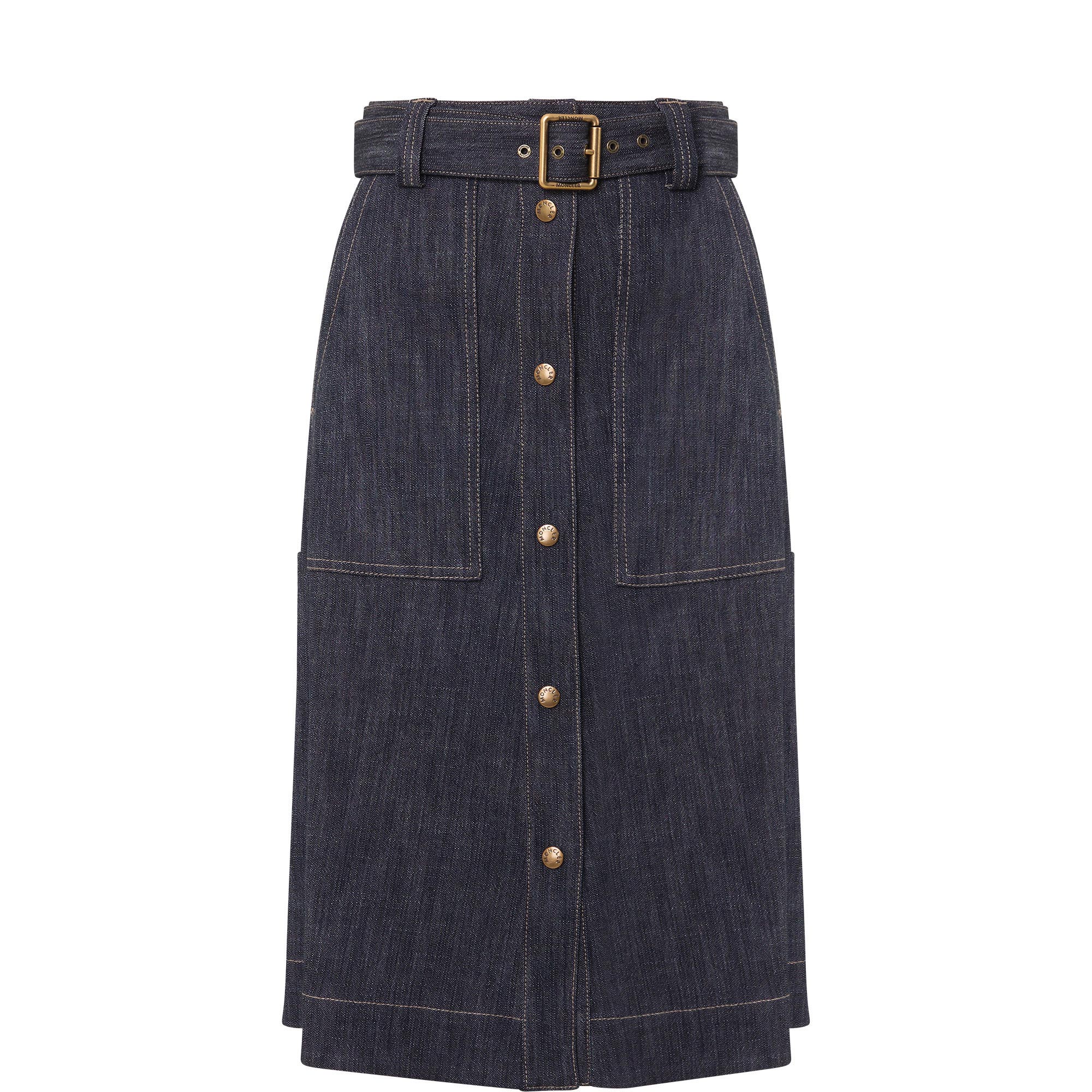 Belted Denim Skirt