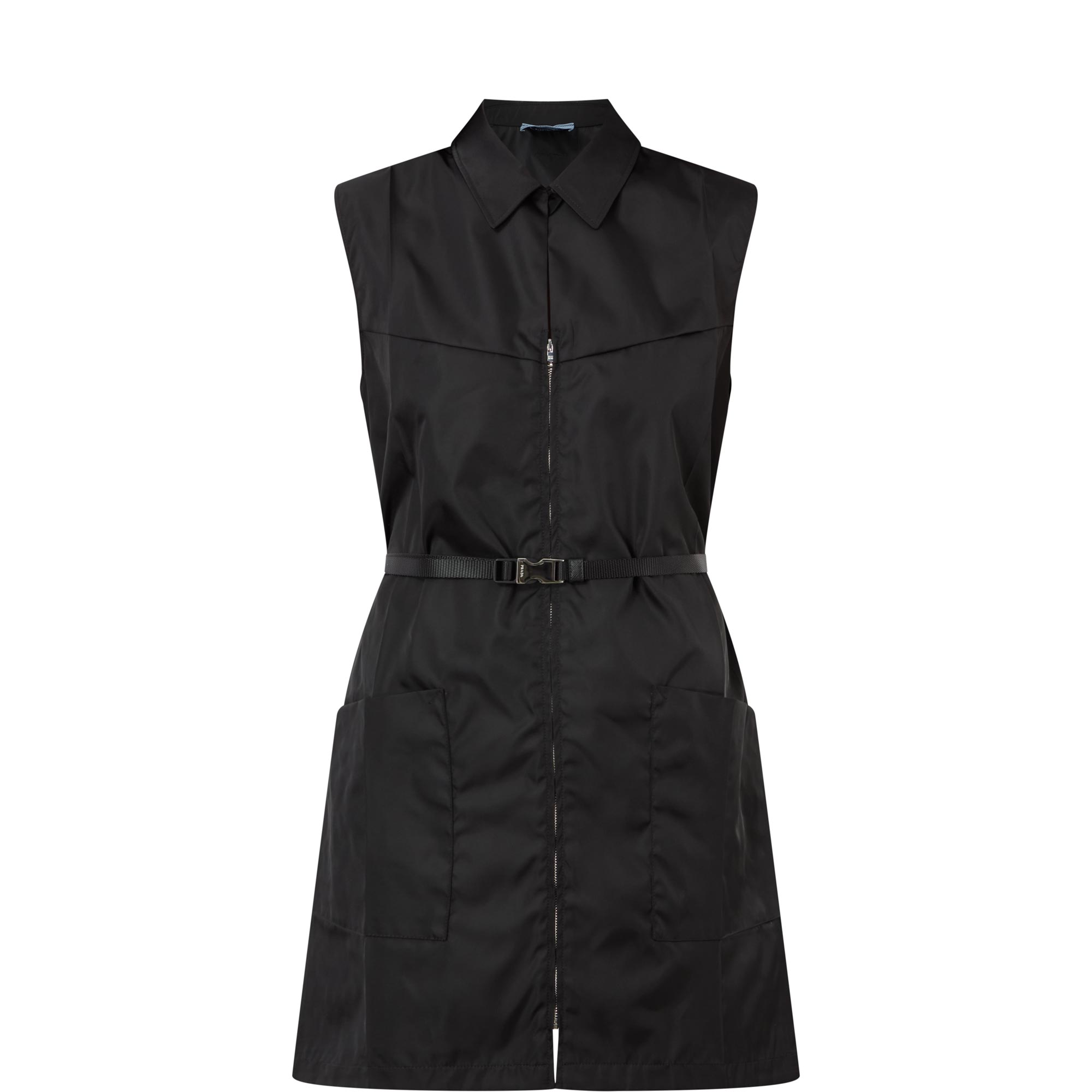 Re-Nylon Belted Zip-Through Mini Dress