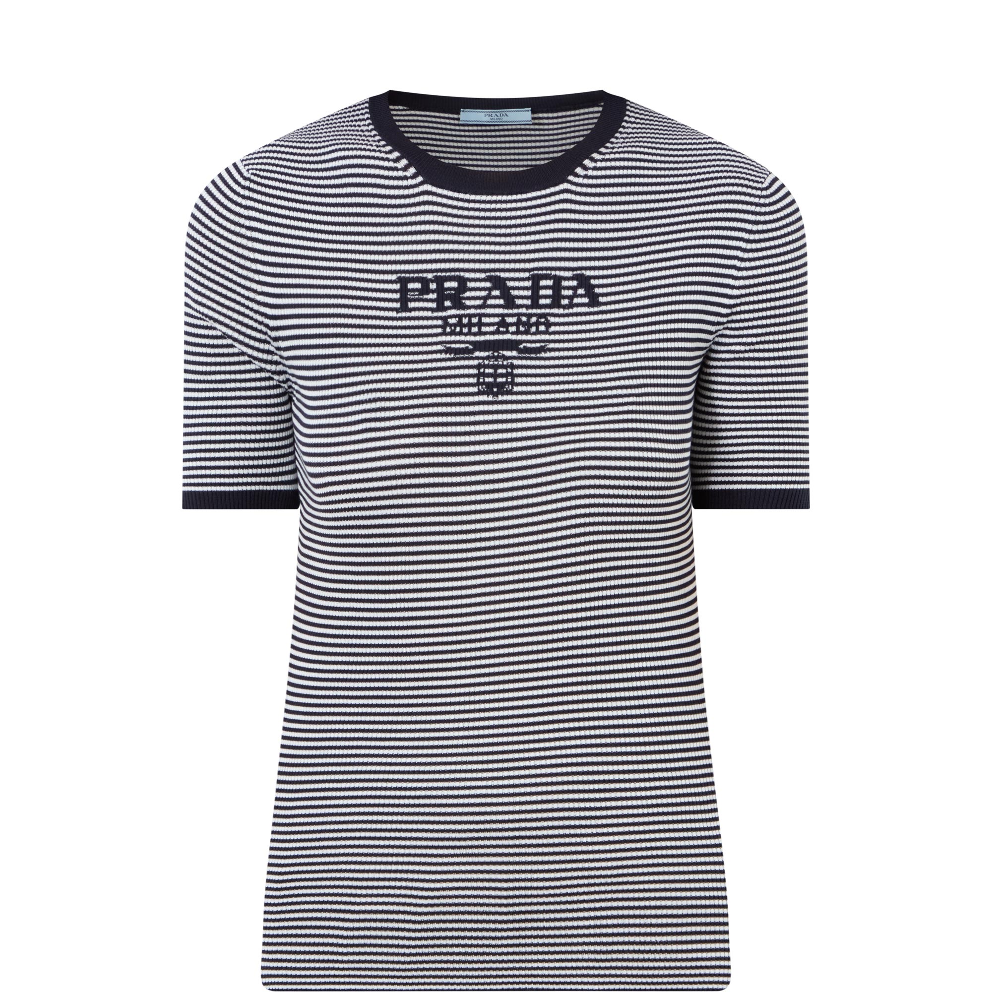 Logo Striped Silk Sweater