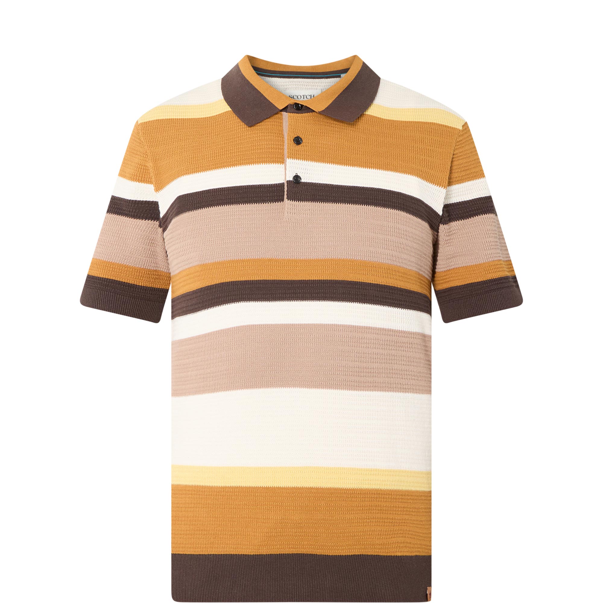 Stripe Knit Polo Shirt