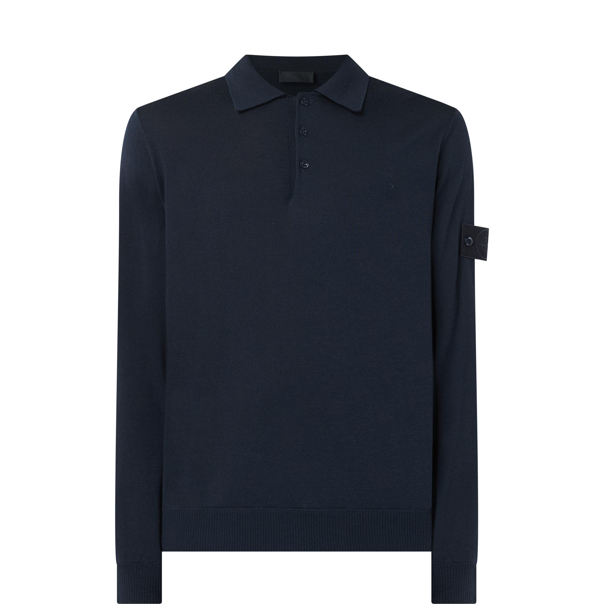 Logo Fine Knit Polo Sweater