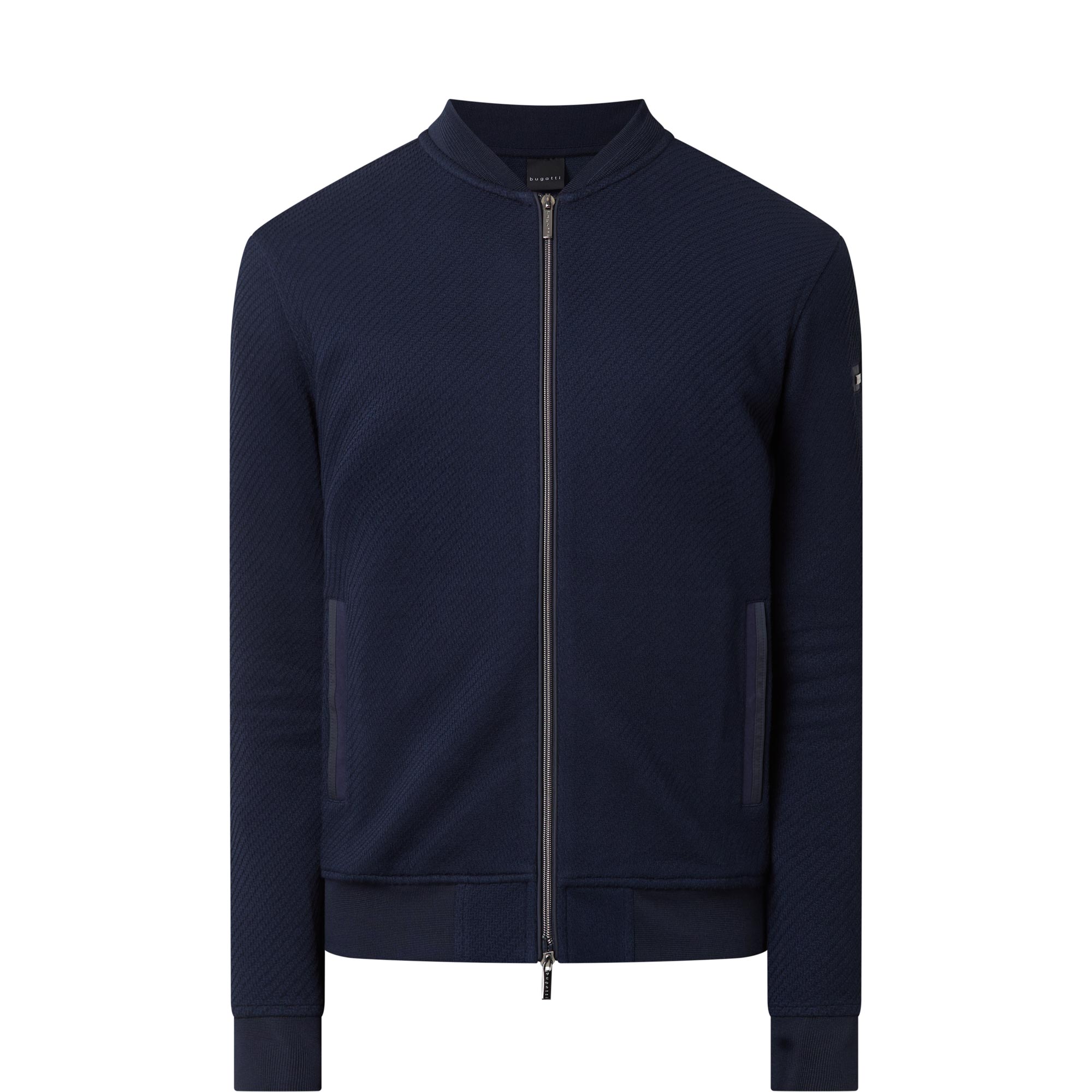 Ribbed Structure Bomber Jacket