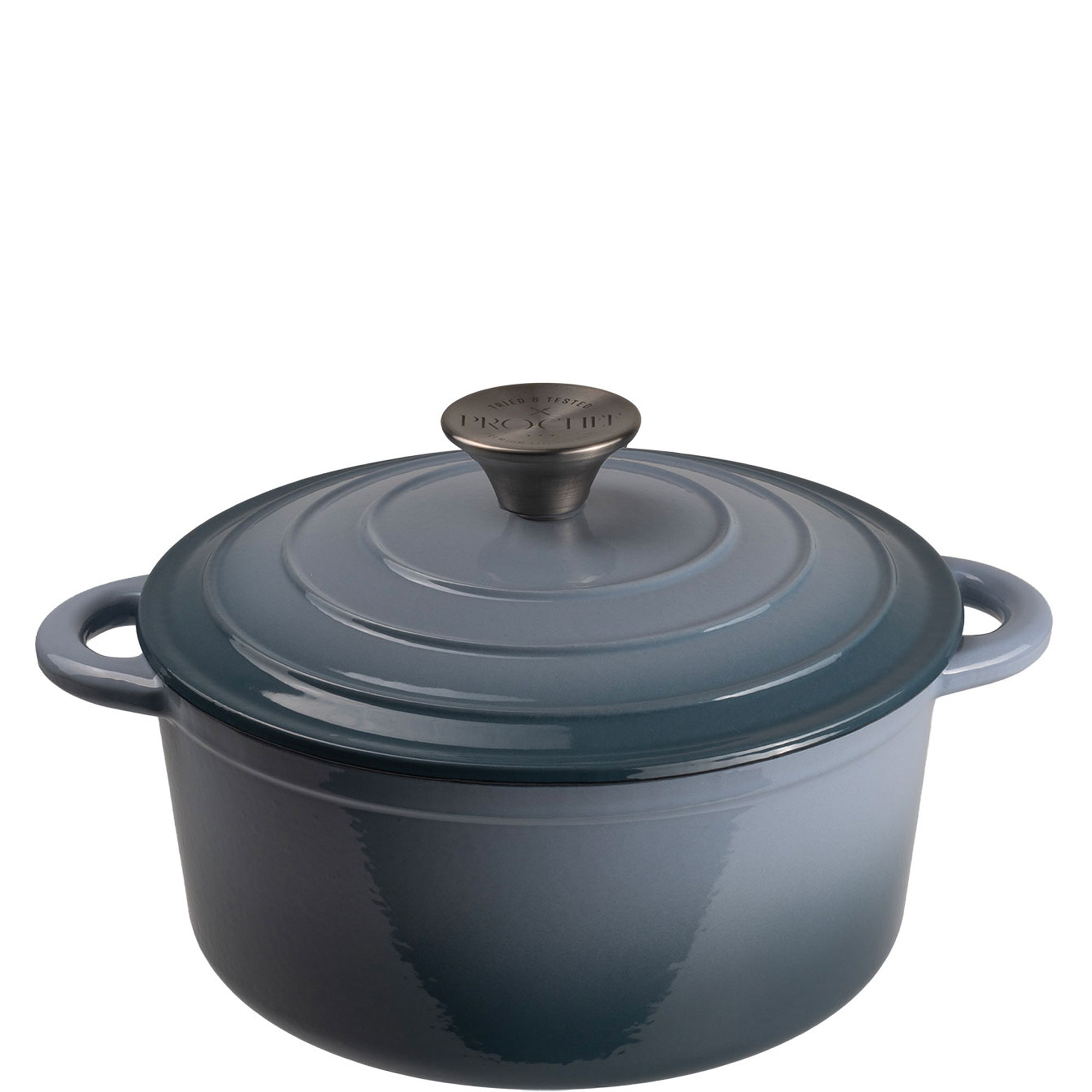Cast Iron Round Casserole Sea Salt Blue 21cm
