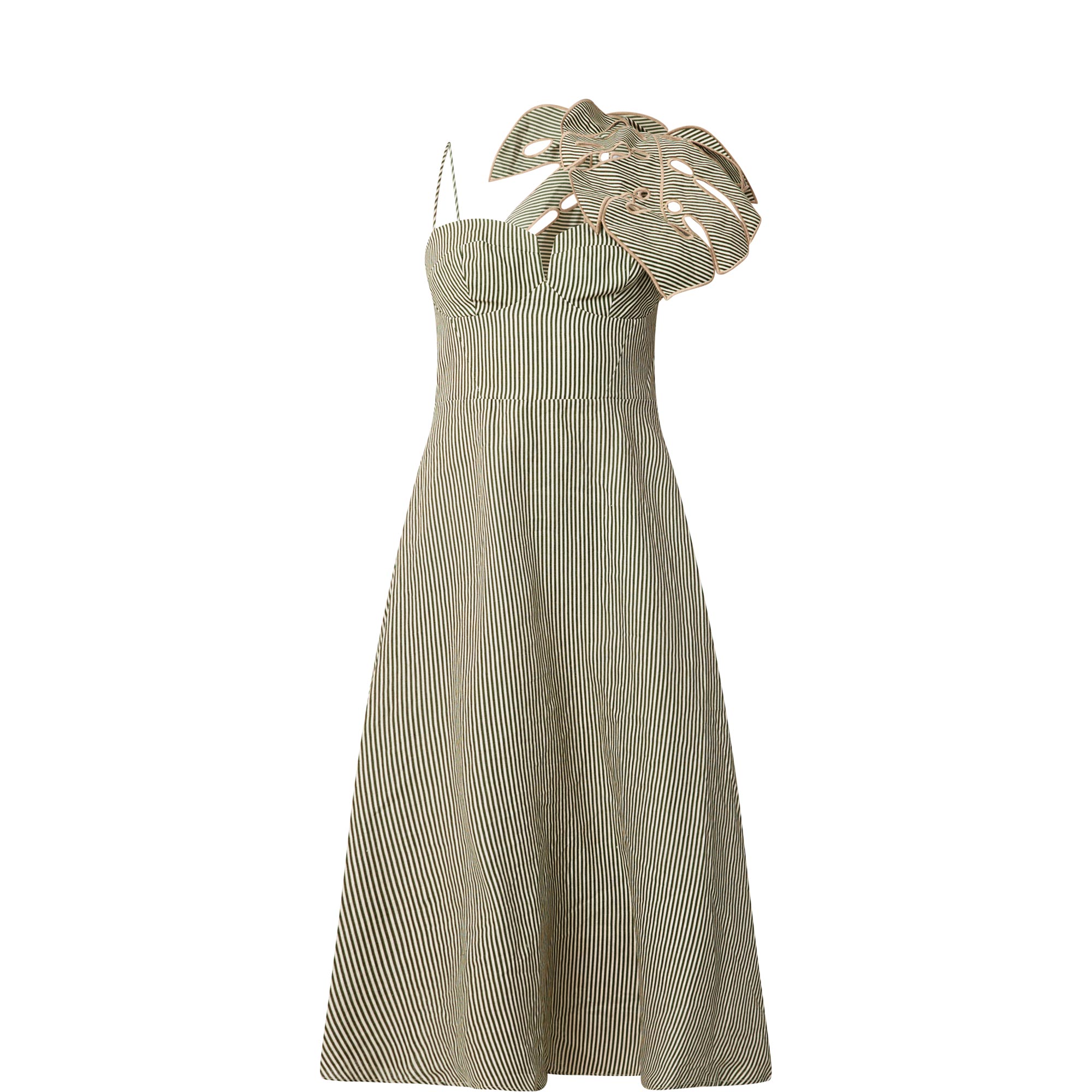 Monstera Leaf Appliqu&eacute; Dress