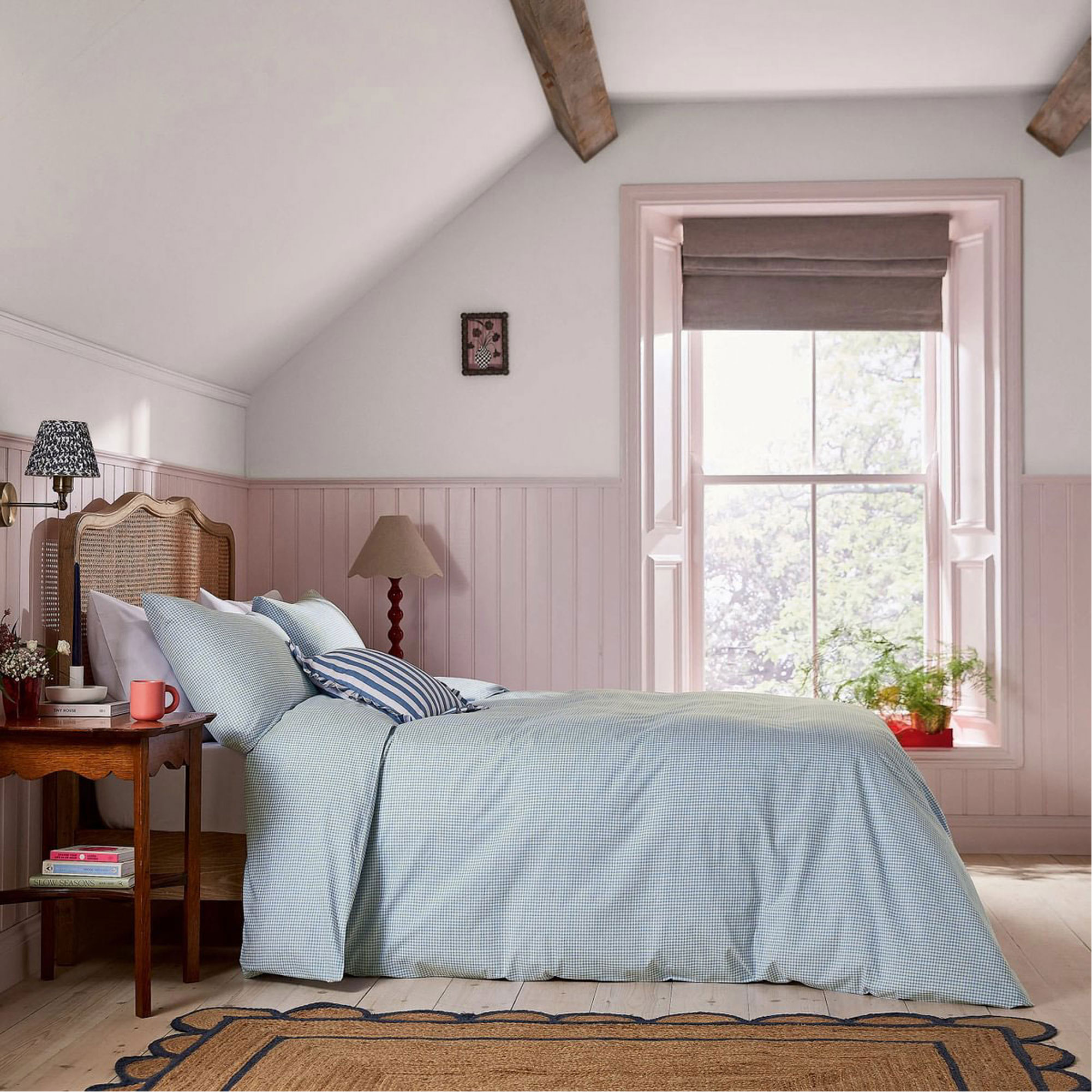 Gingham Duvet Set Blue