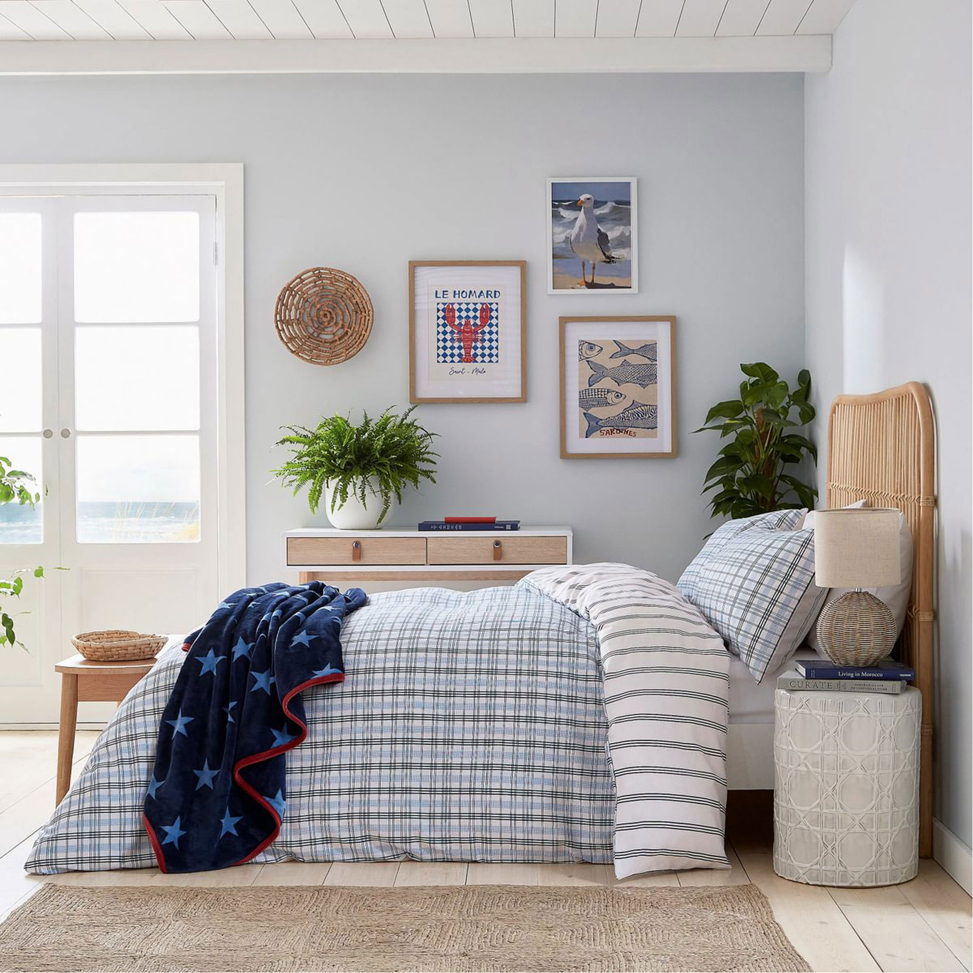 Jones Check Duvet Set Navy