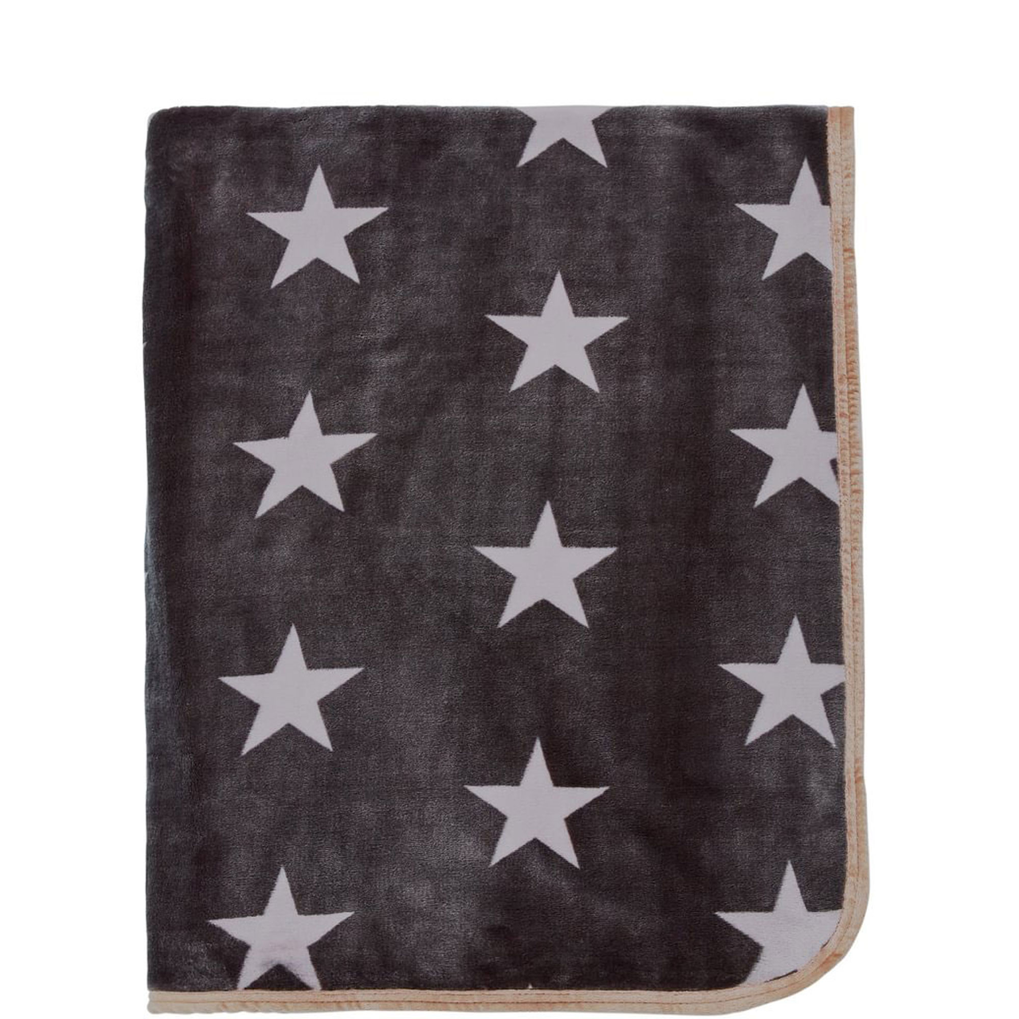 Star Fleece Throw Charcoal & Linen