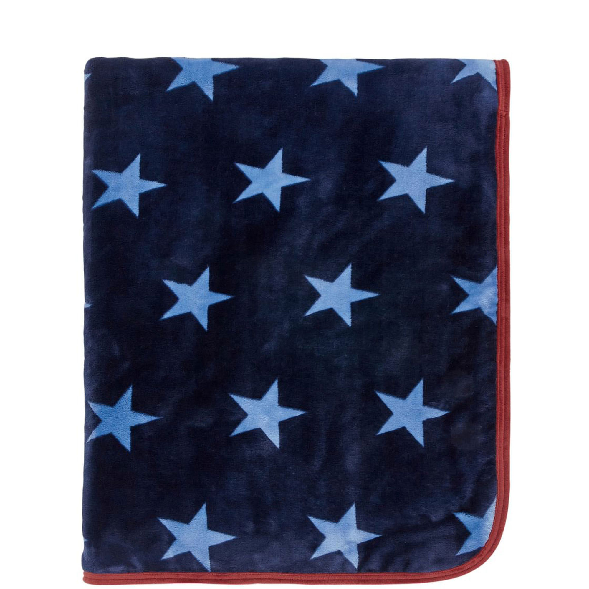 Star Fleece Throw Blue & Red