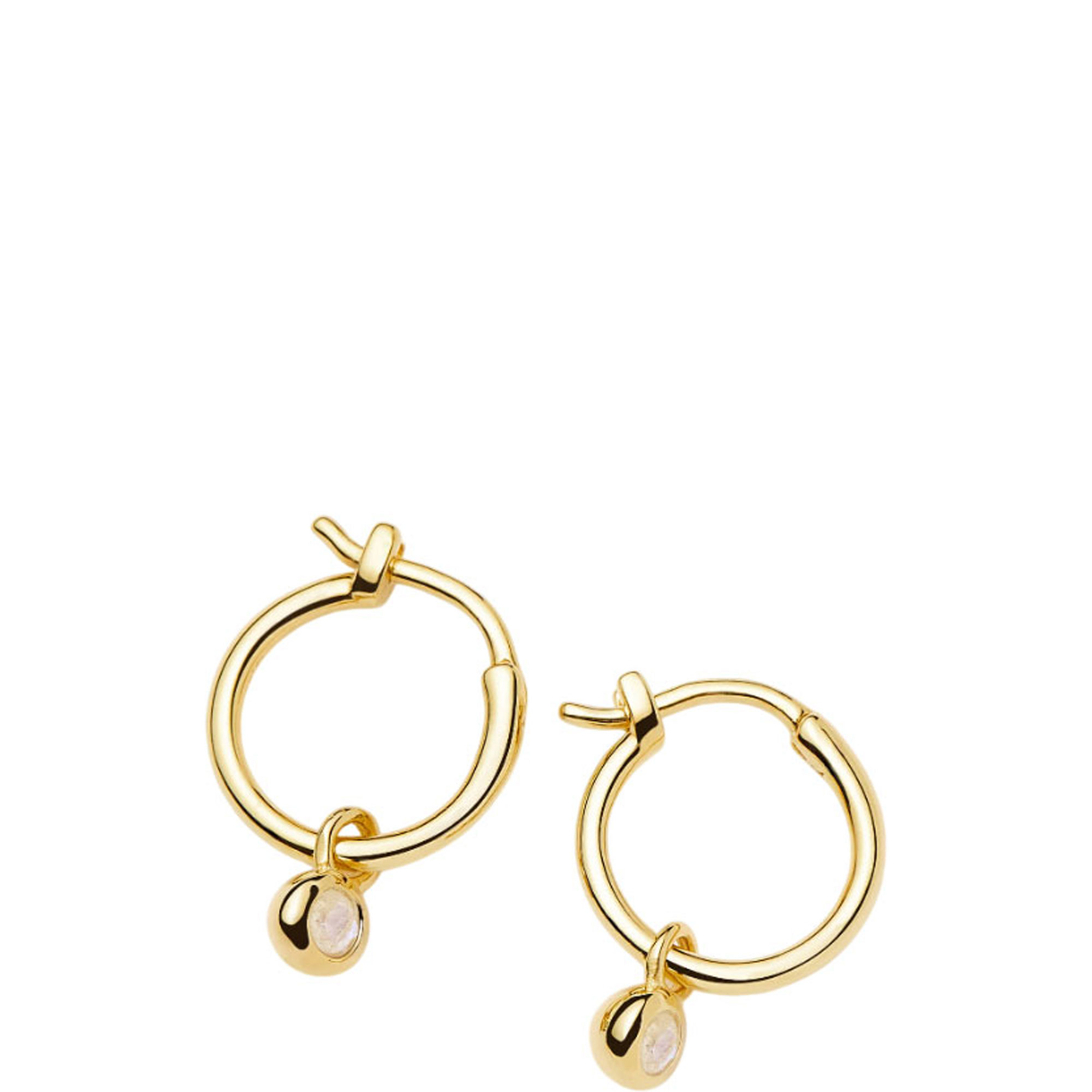 June Birthstone Mini Charm Hoop Earrings