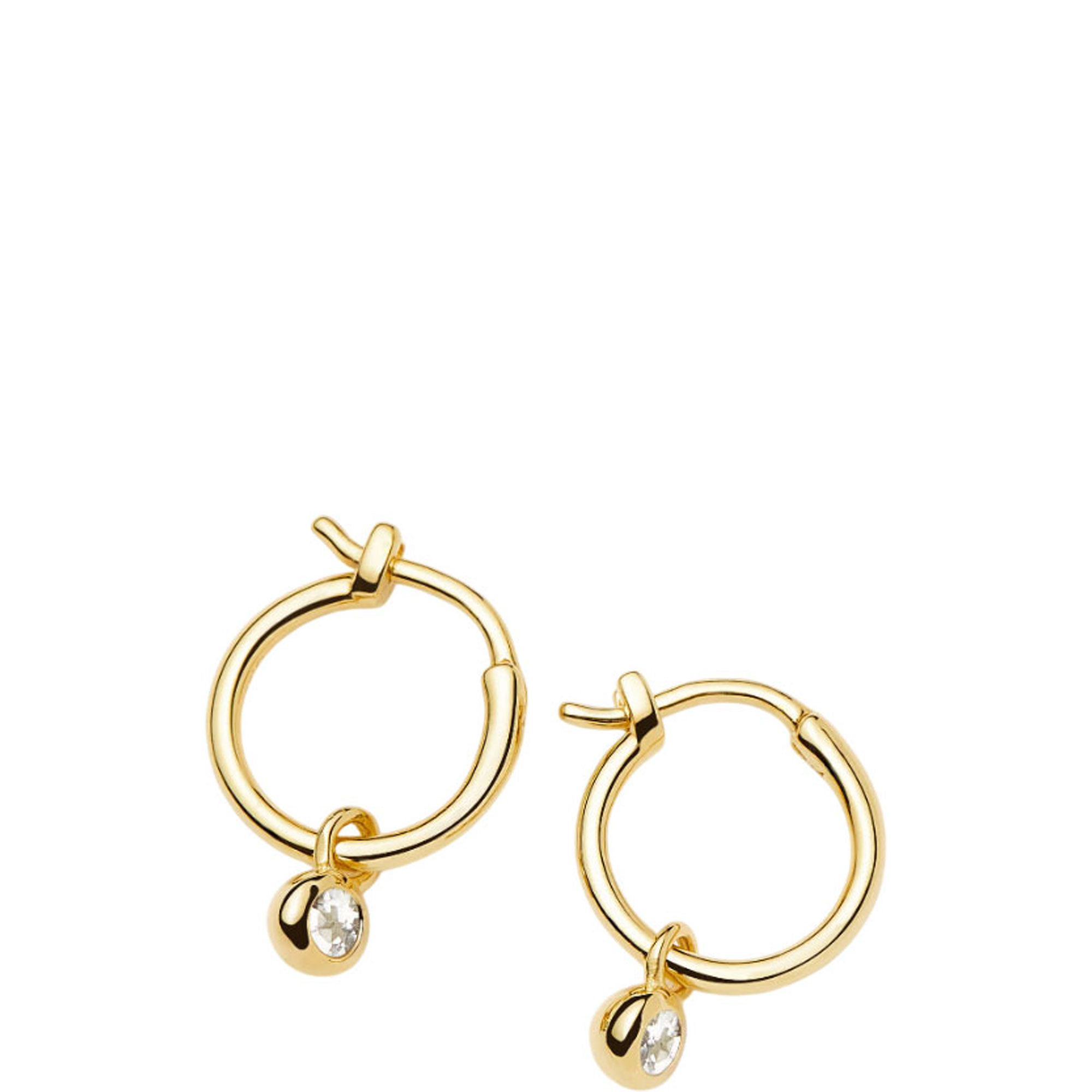 April Birthstone Mini Charm Hoop Earrings
