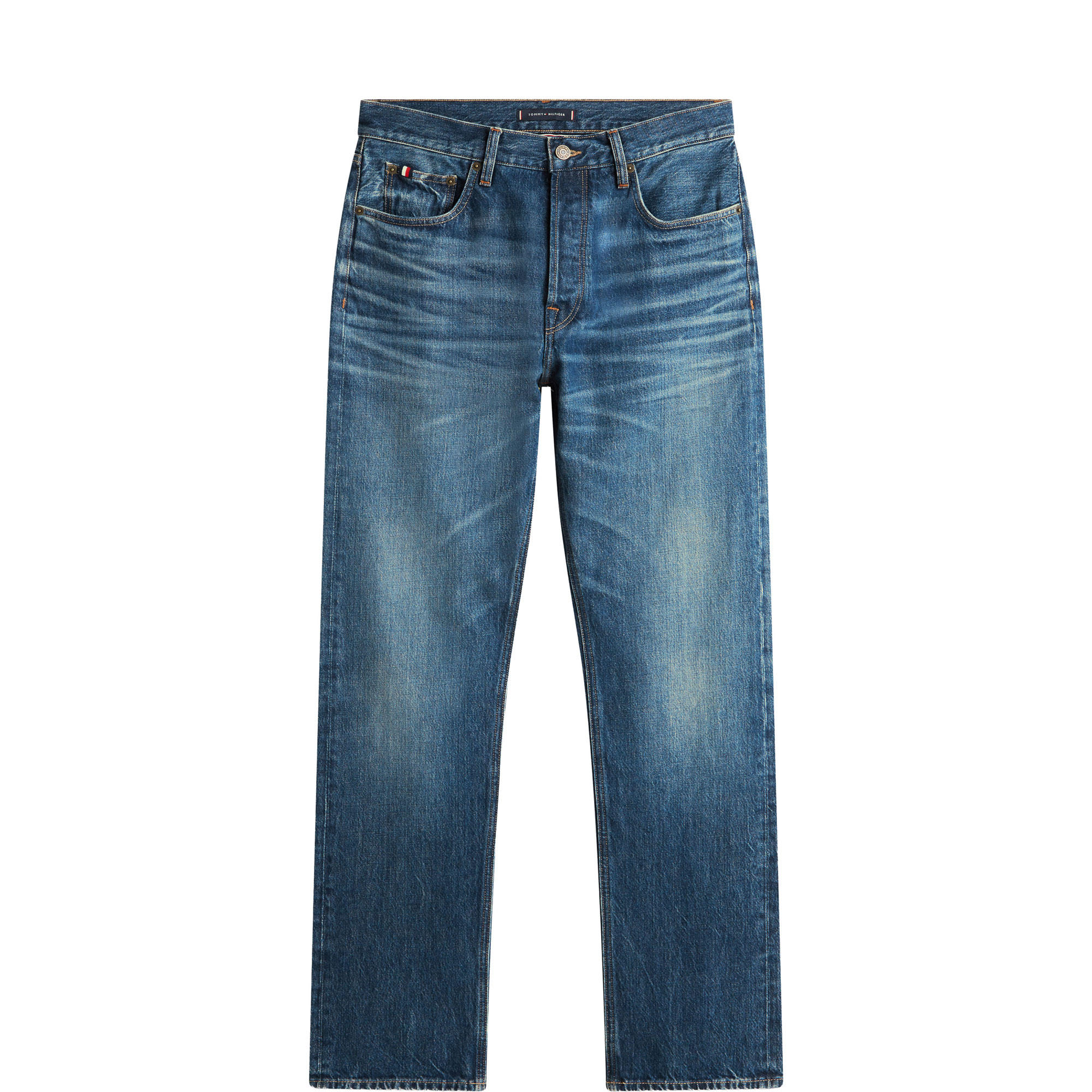 Whiskered Regular Straight Leg Jeans