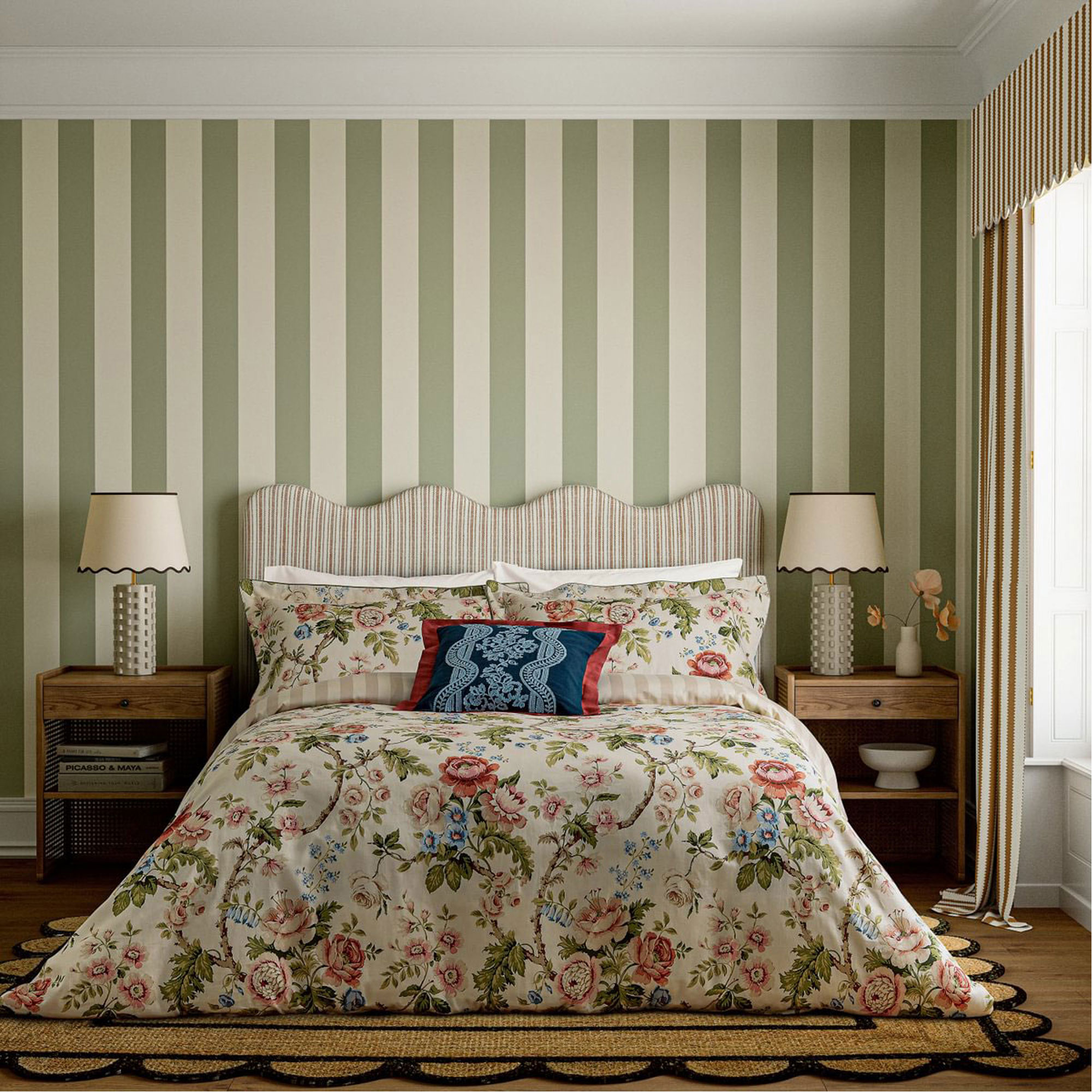 Hykenham Duvet Set Rose & Sage