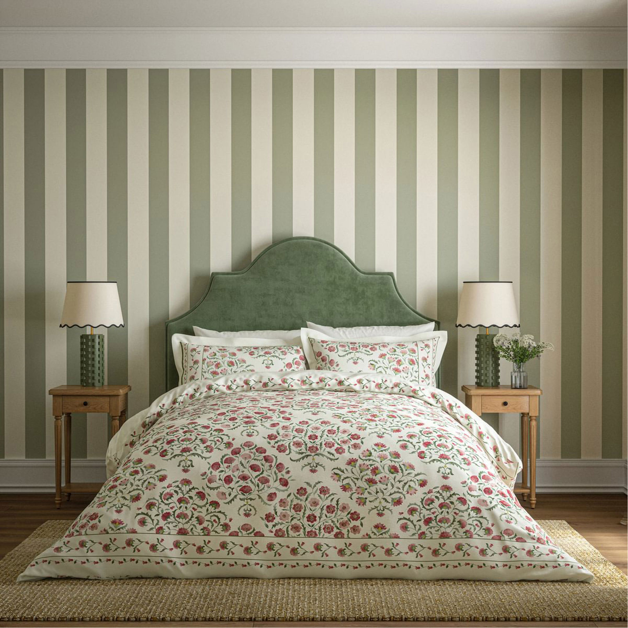 Ottoman Duvet Set Rose & Olive