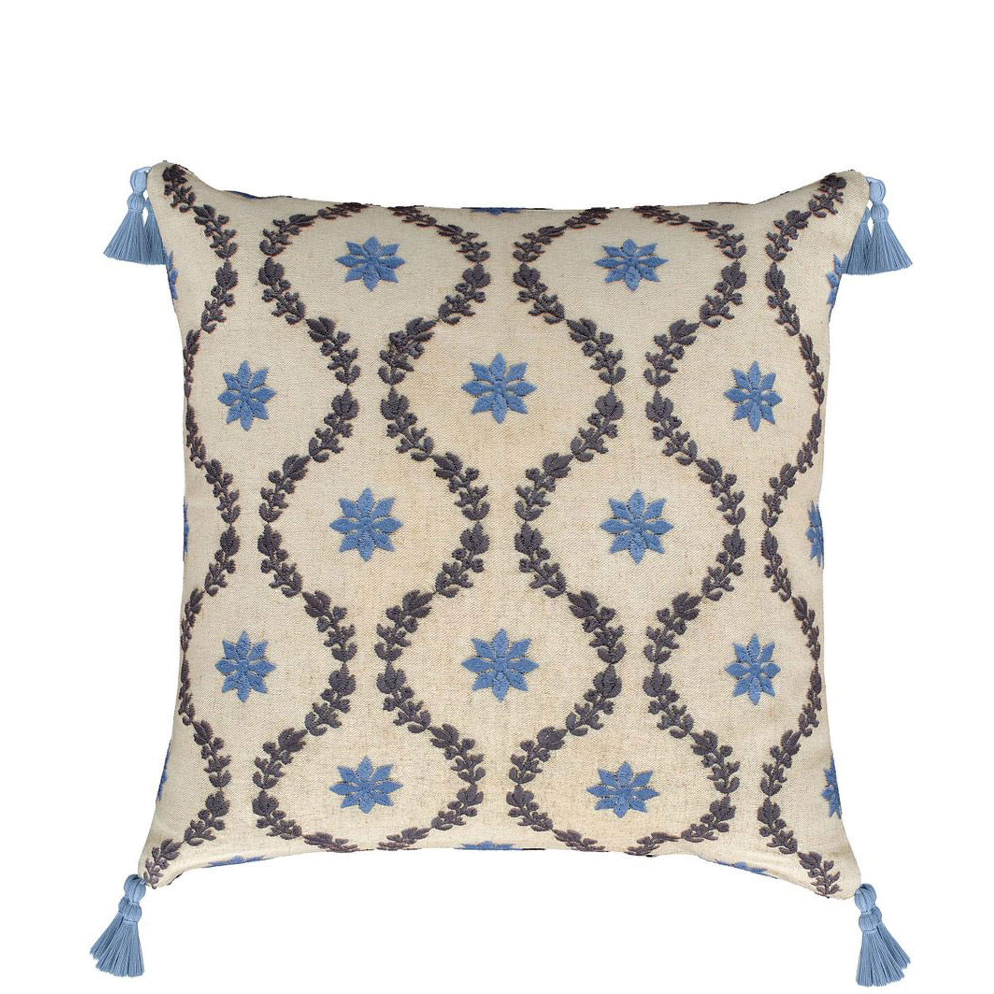 Onslow Trellis Cushion Blue
