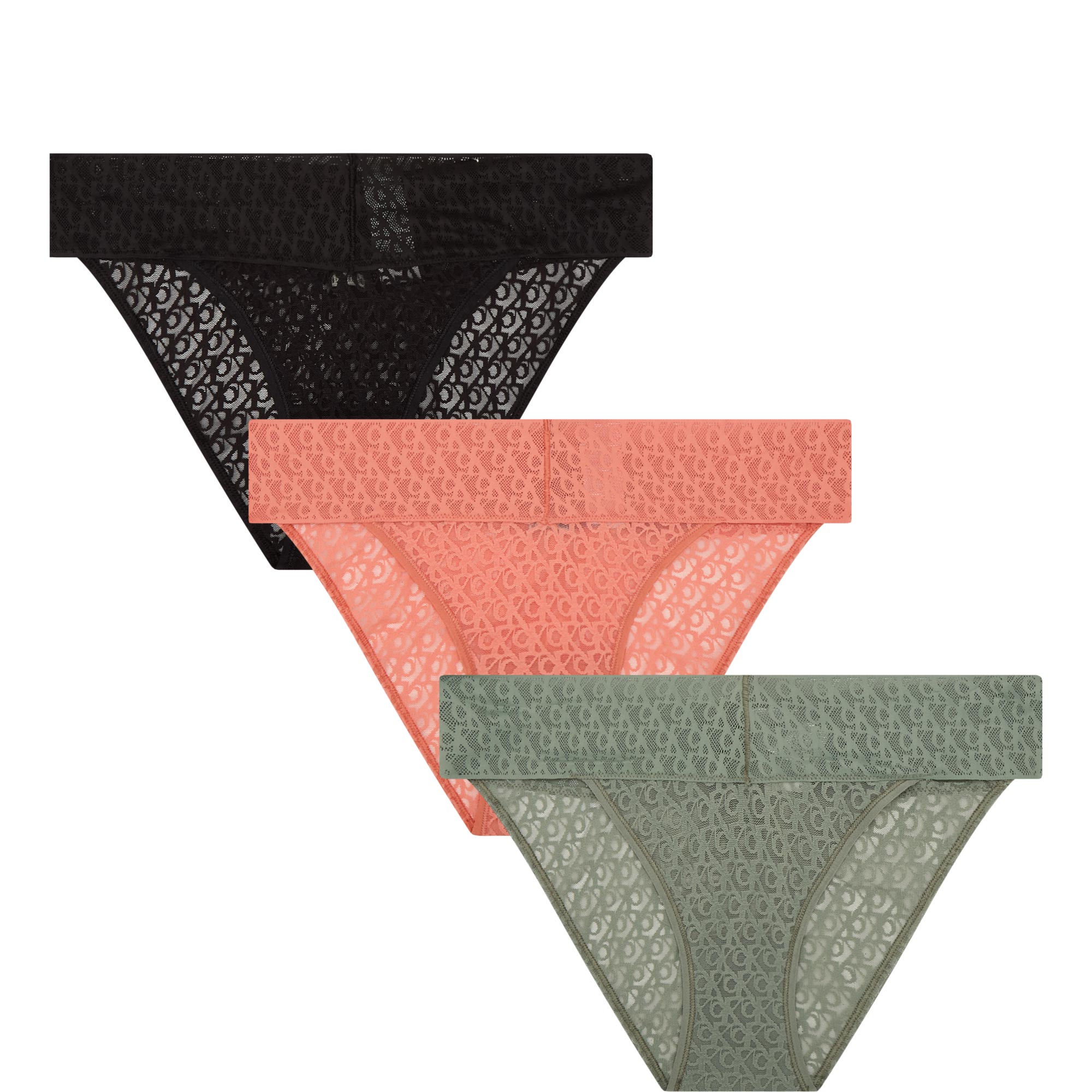 Icon Logo Lace Low-Rise Bikini Briefs Three-Pack