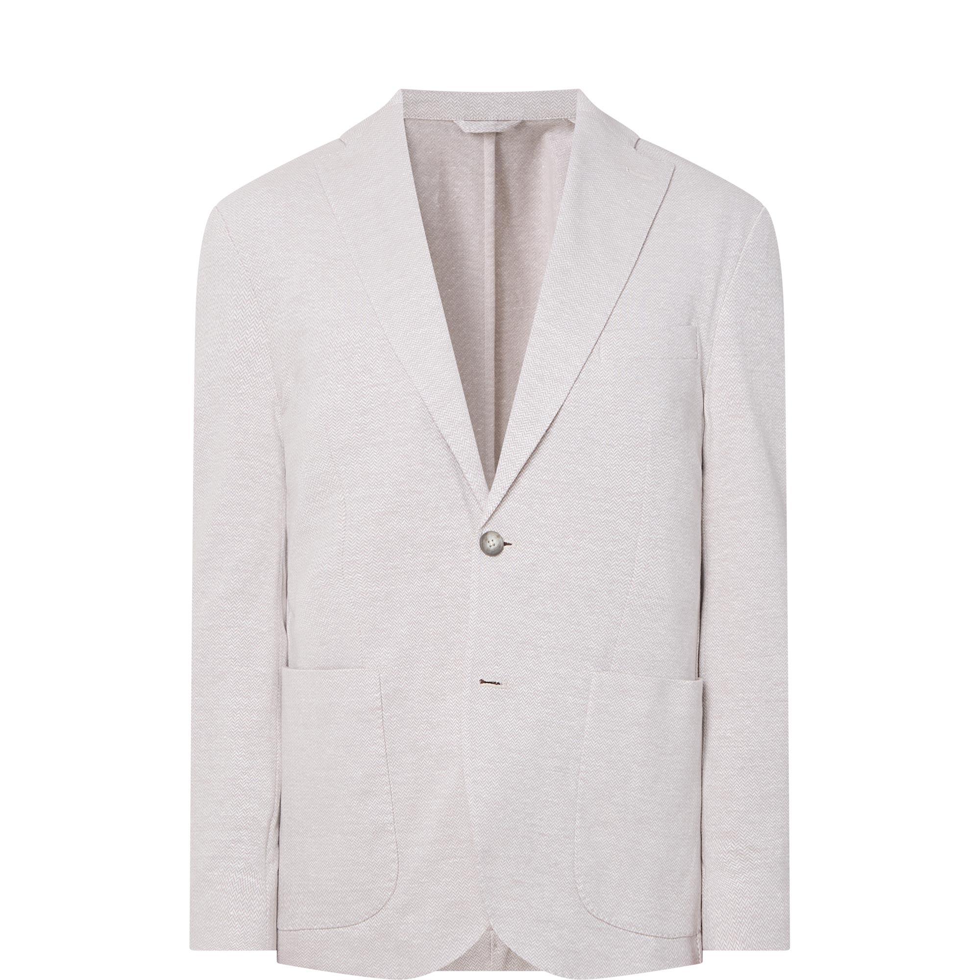 Herringbone Single-Breasted Blazer