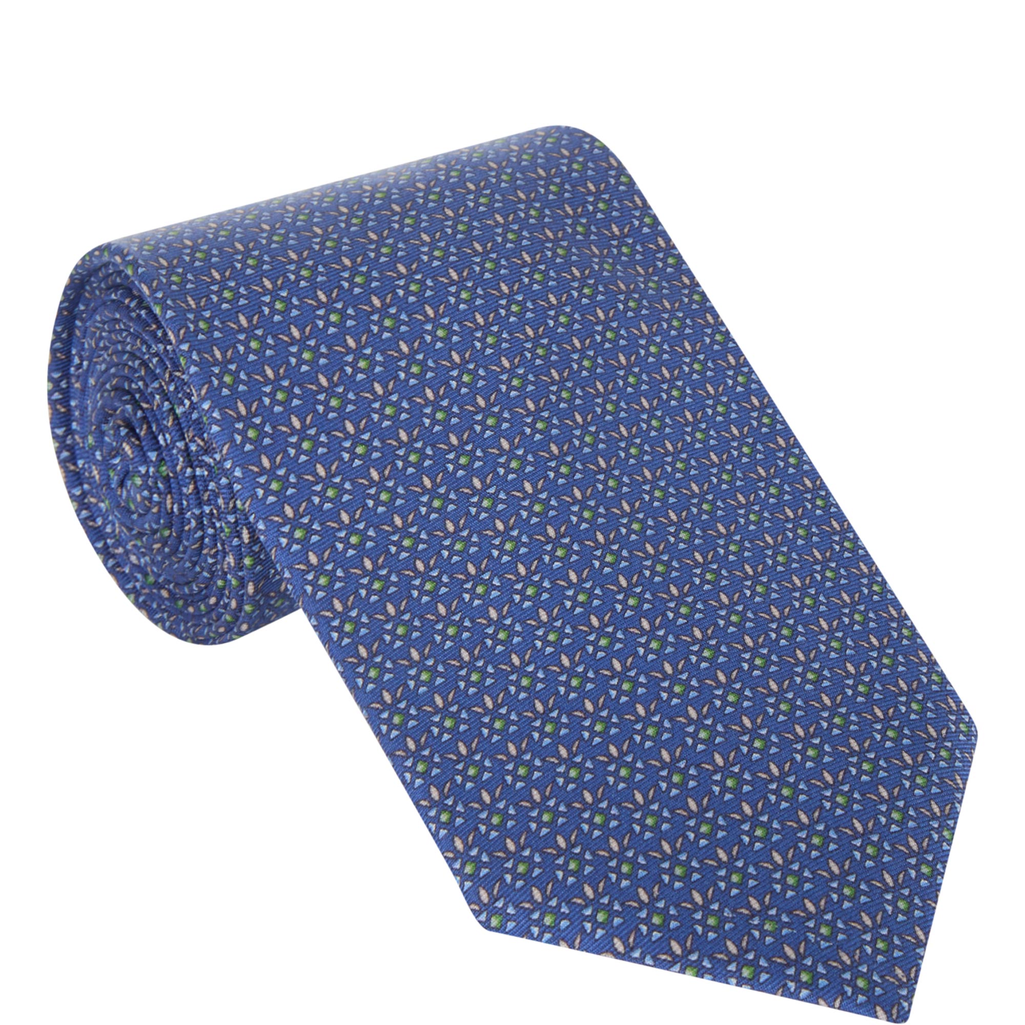 Geometric Floral Silk Tie