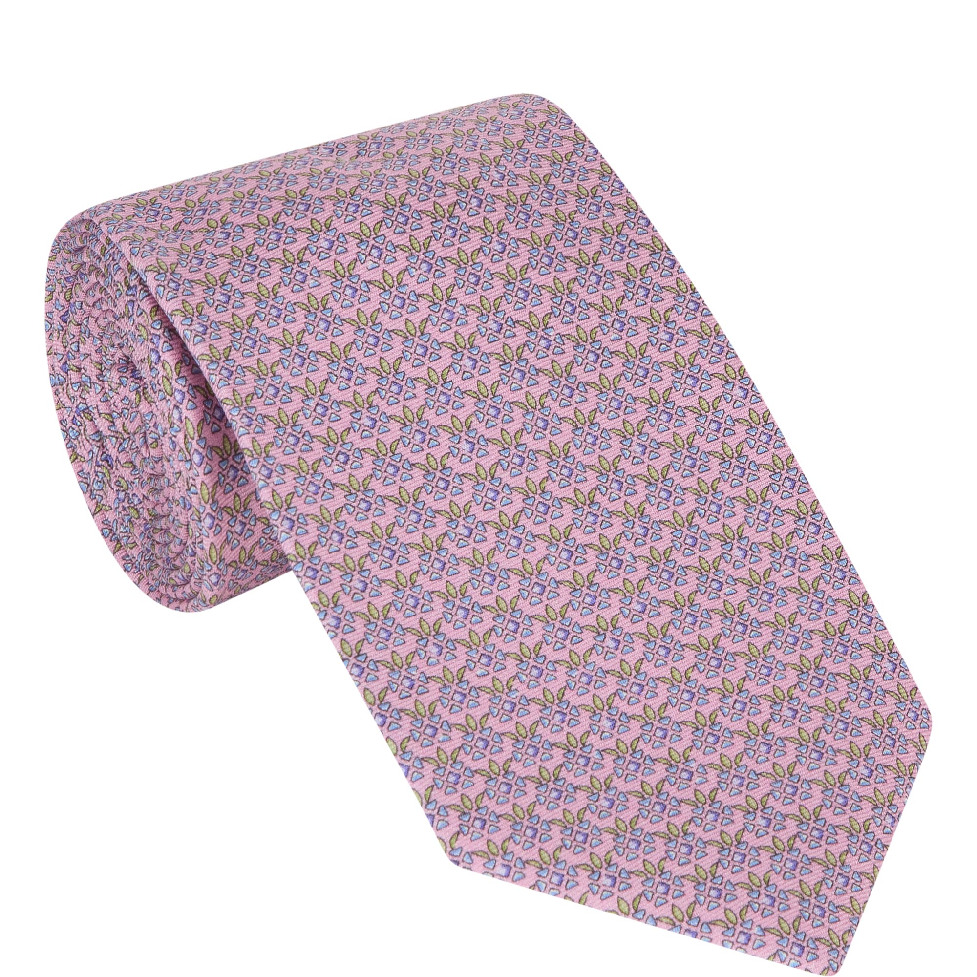 Geometric Floral Silk Tie