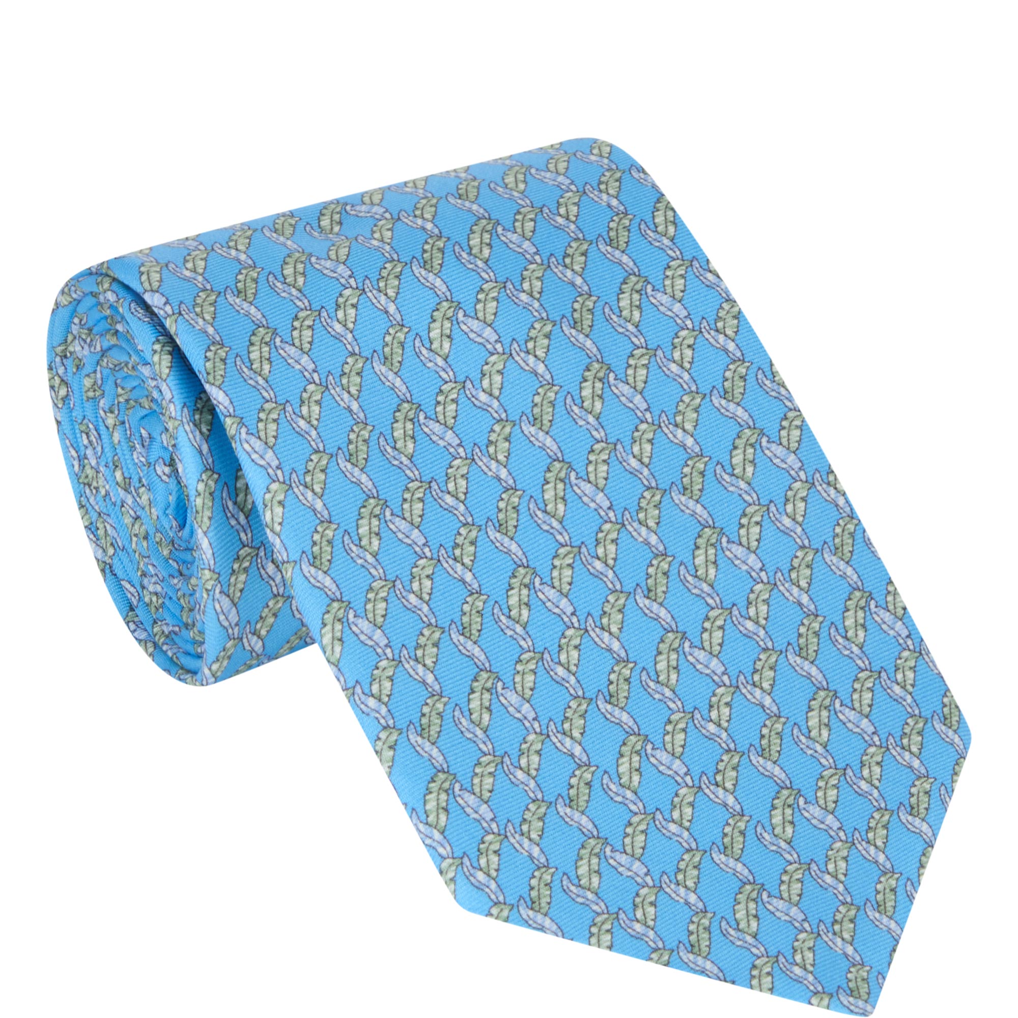 Leaf Print Silk Tie