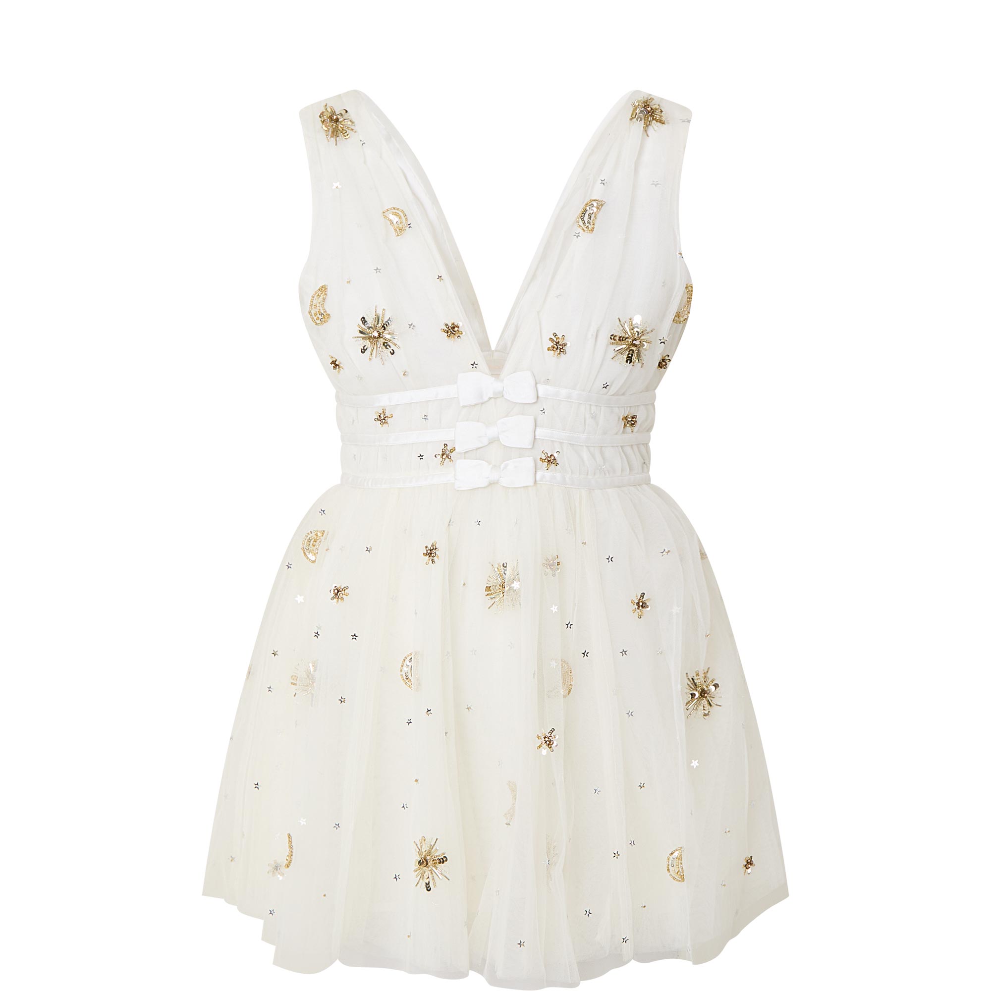 Lawnton Celestial Embellished Tulle Mini Dress