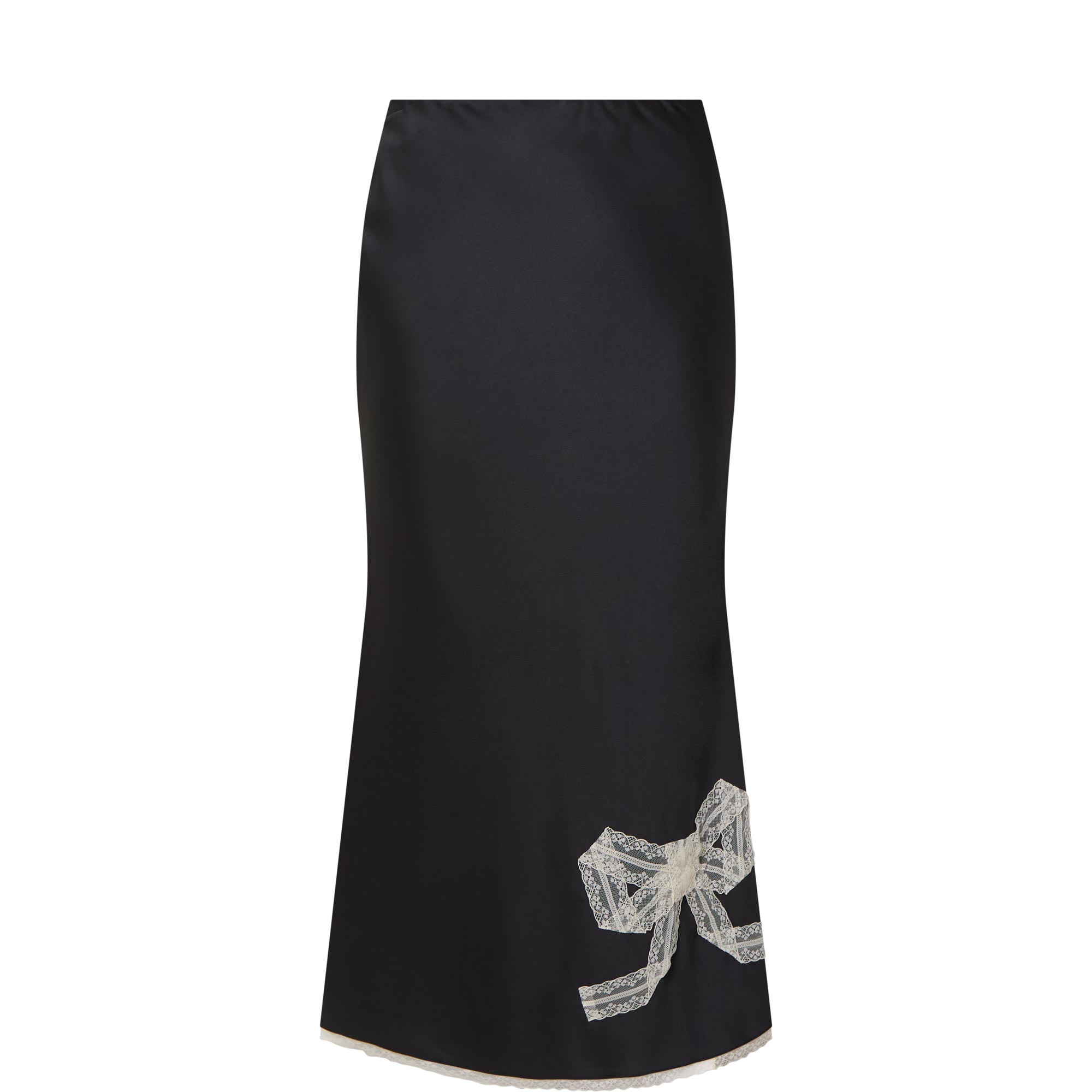 Vallis Bow Lace Trim Flared Skirt