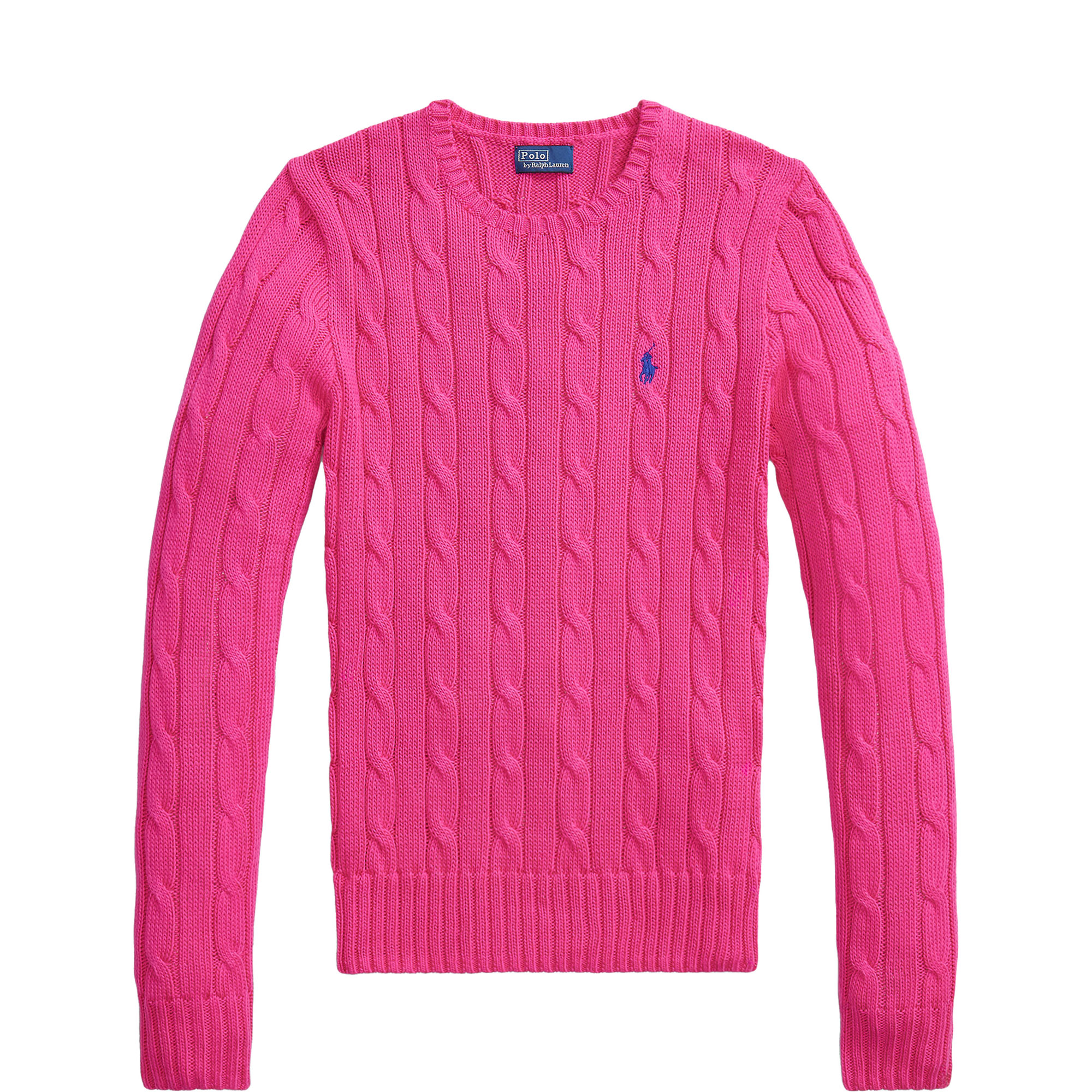 Polo Player Cable Knit Sweater