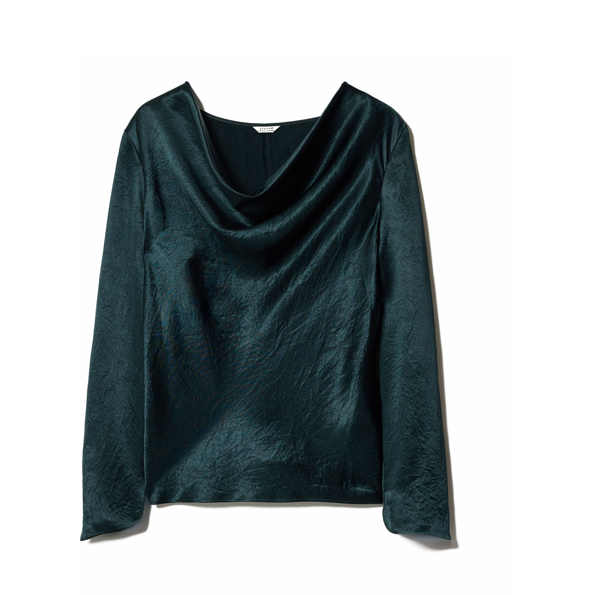 Satin Draped Cowl Top