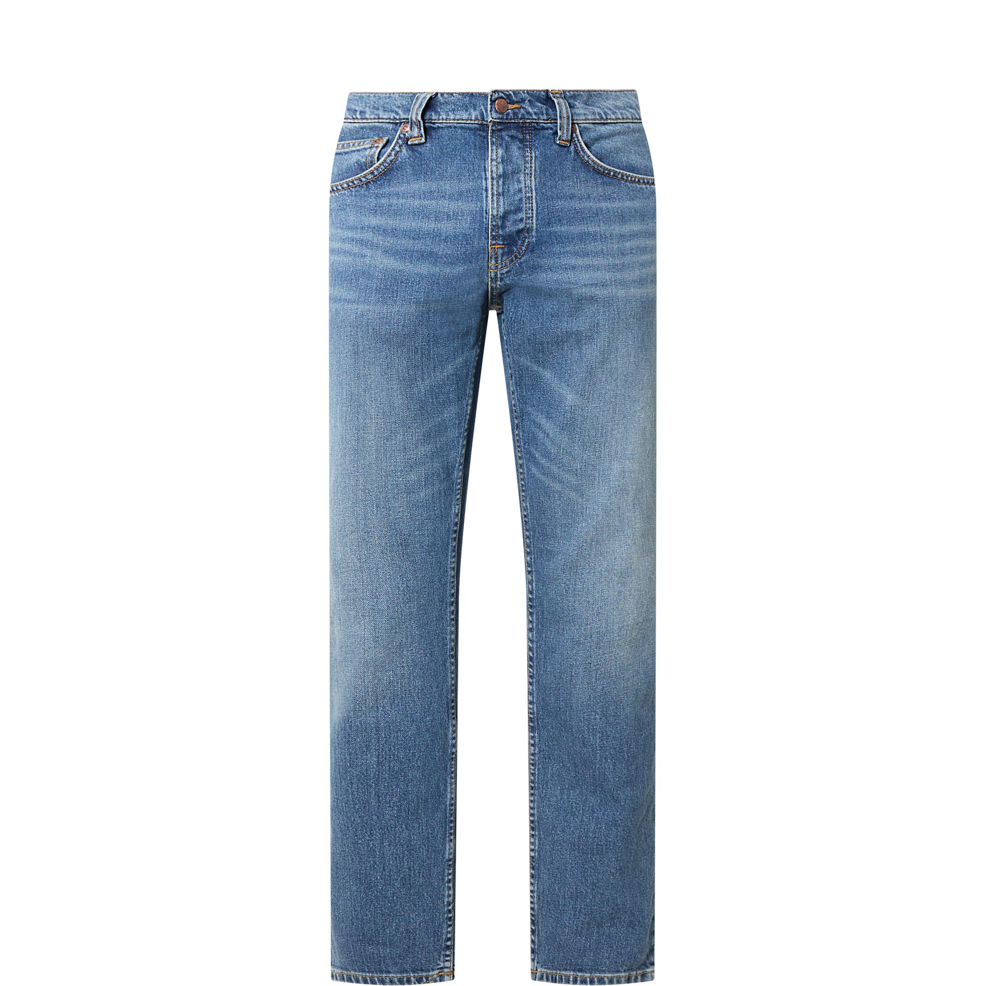 Solid Ollie Mid-Rise Straight Leg Jeans