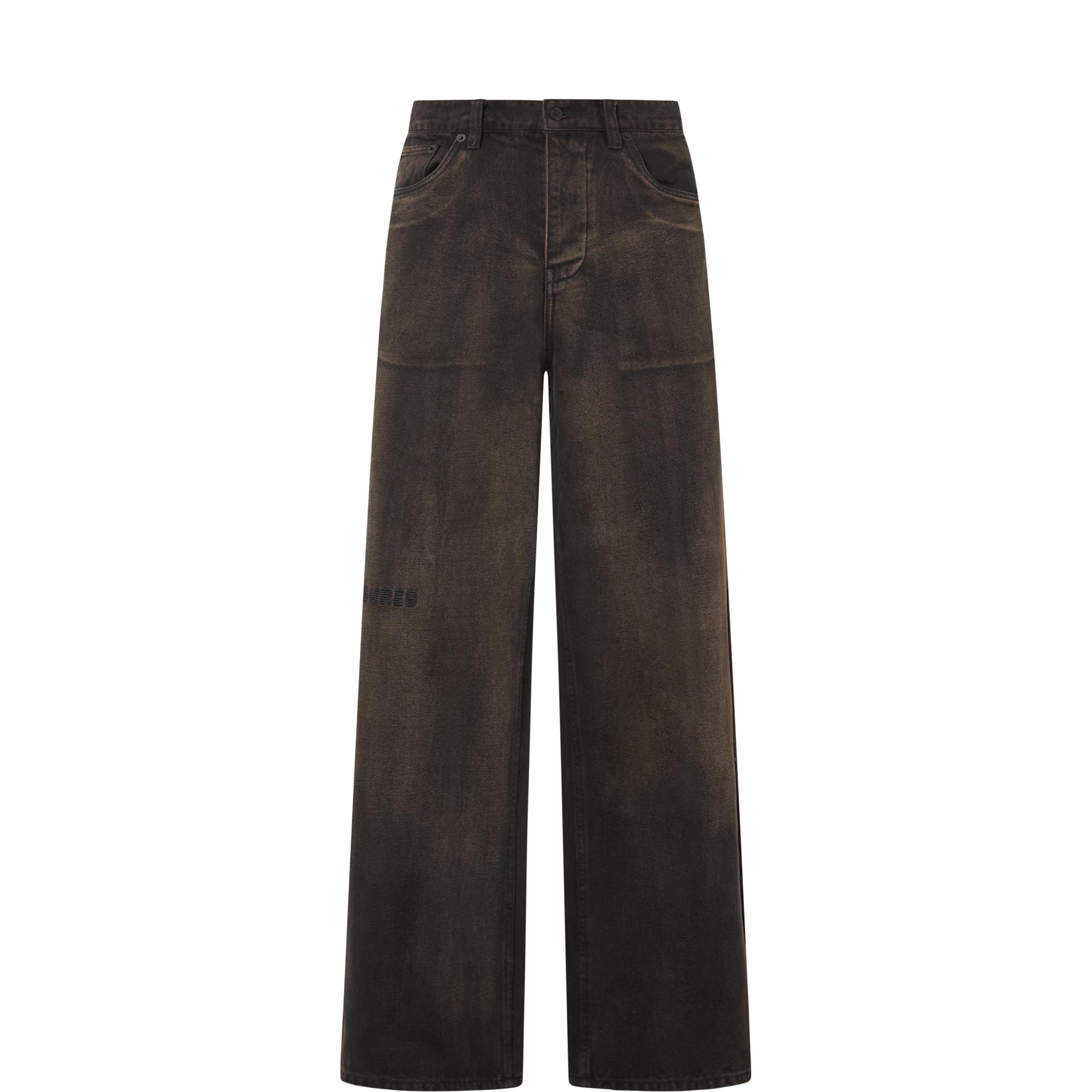 Oil Mid-Rise Baggy Leg Jeans