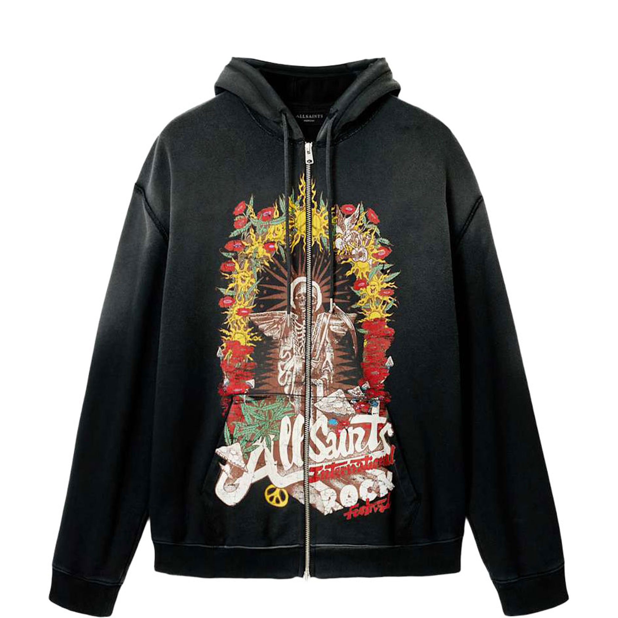 Roque Logo Cropped Zip Hoodie