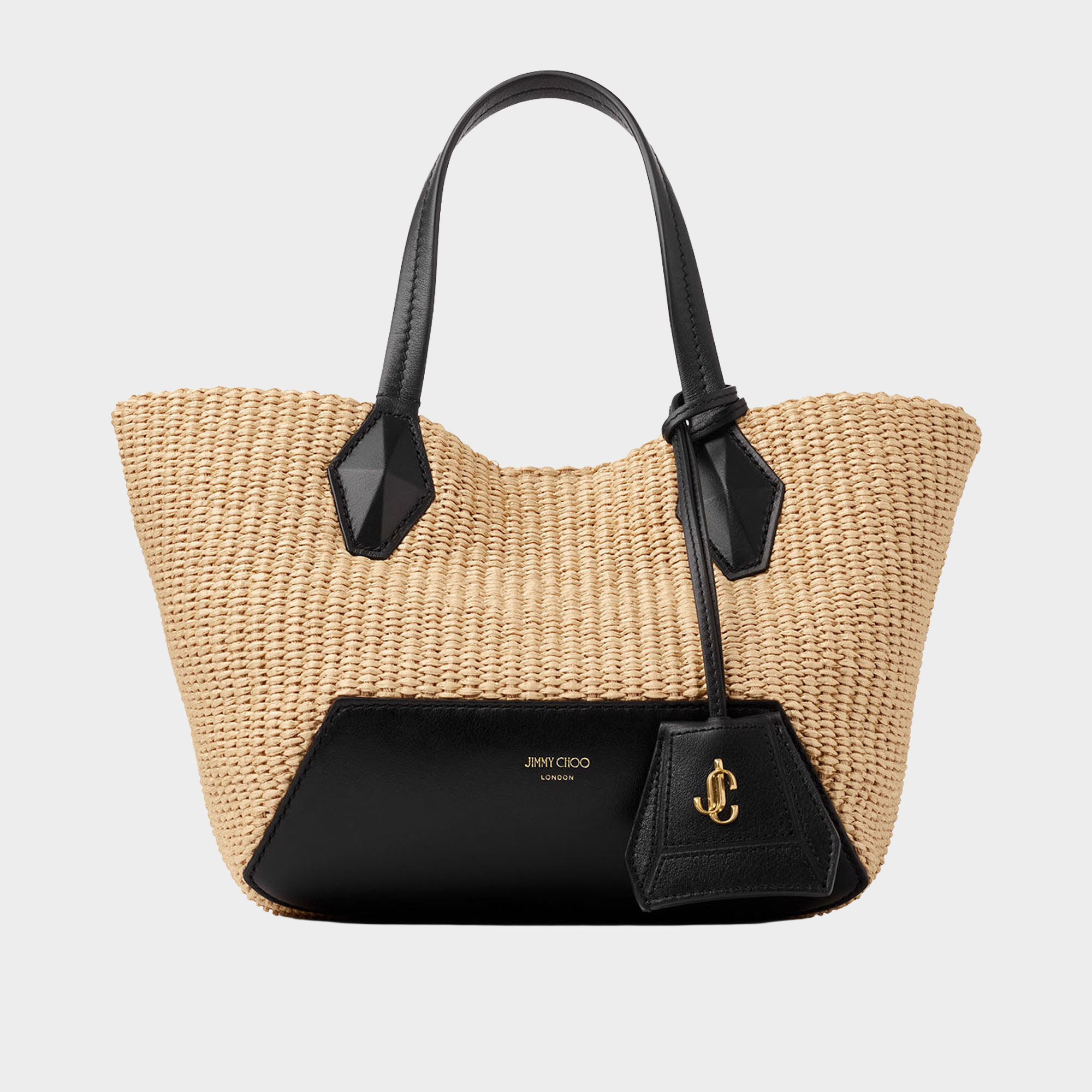 Diamond Small Raffia Tote Bag