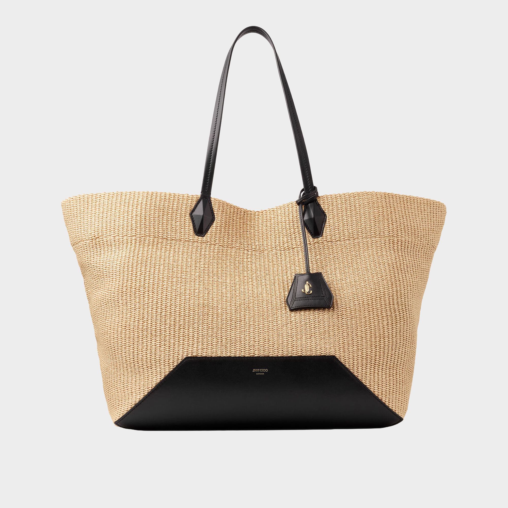 Diamond Large Raffia Tote Bag